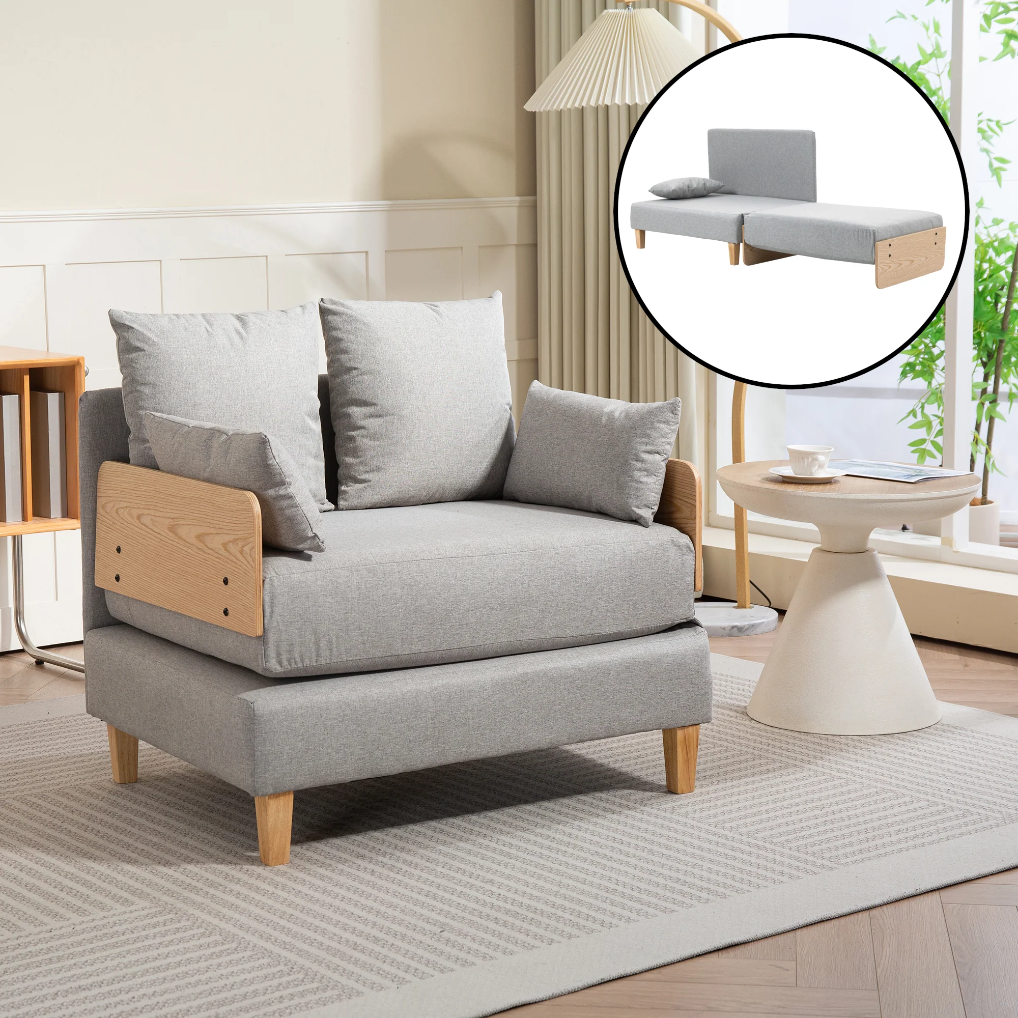 Slaapbank Seinlus 1-zits 81x88x68 cm [en.casa] - Image 3