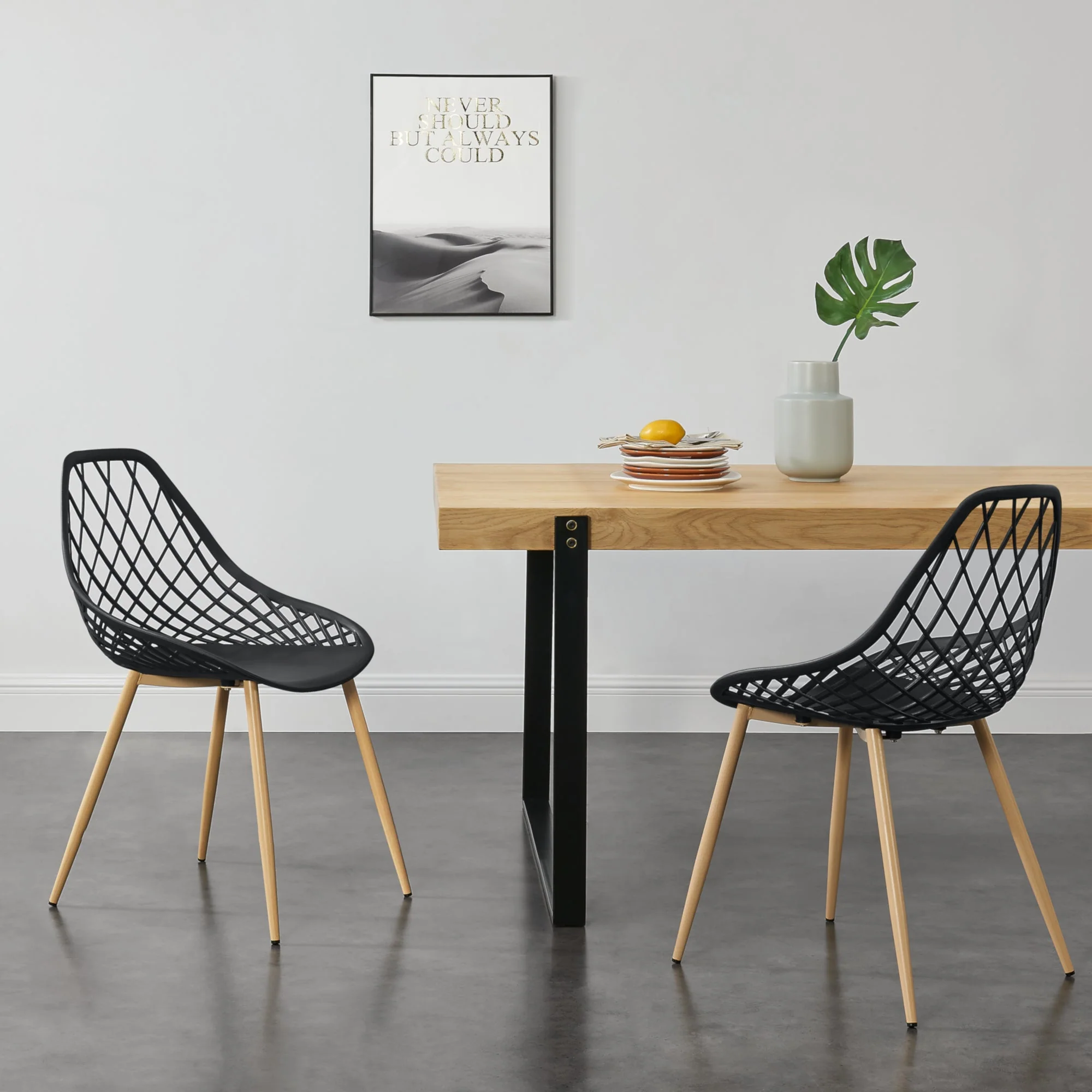 Eetkamerstoel set van 2 kunststof en metaal - 3 kleuren - Image 5