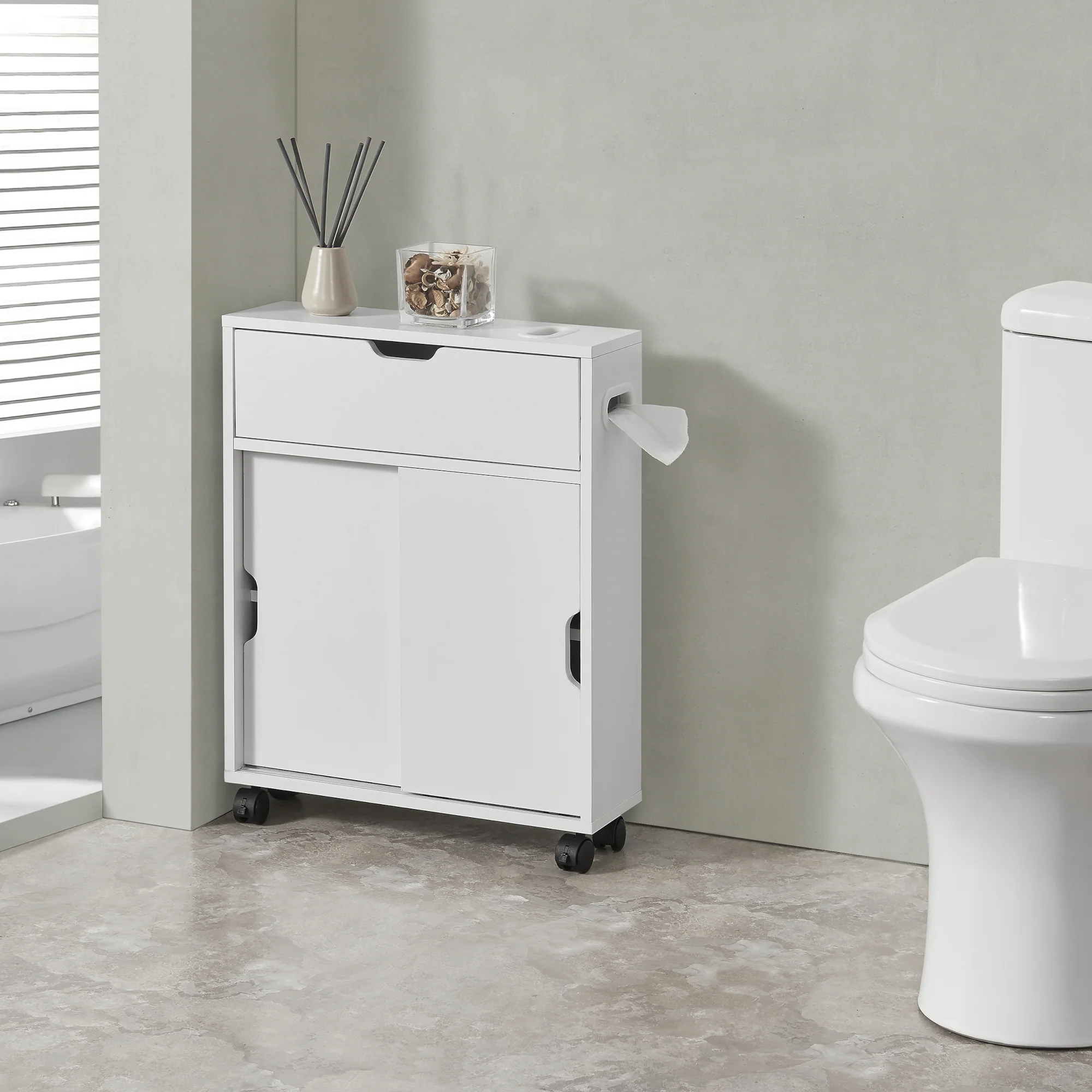 [en.casa] Badkamerkast Kempele niskast 67x52x17 cm - 2 varianten