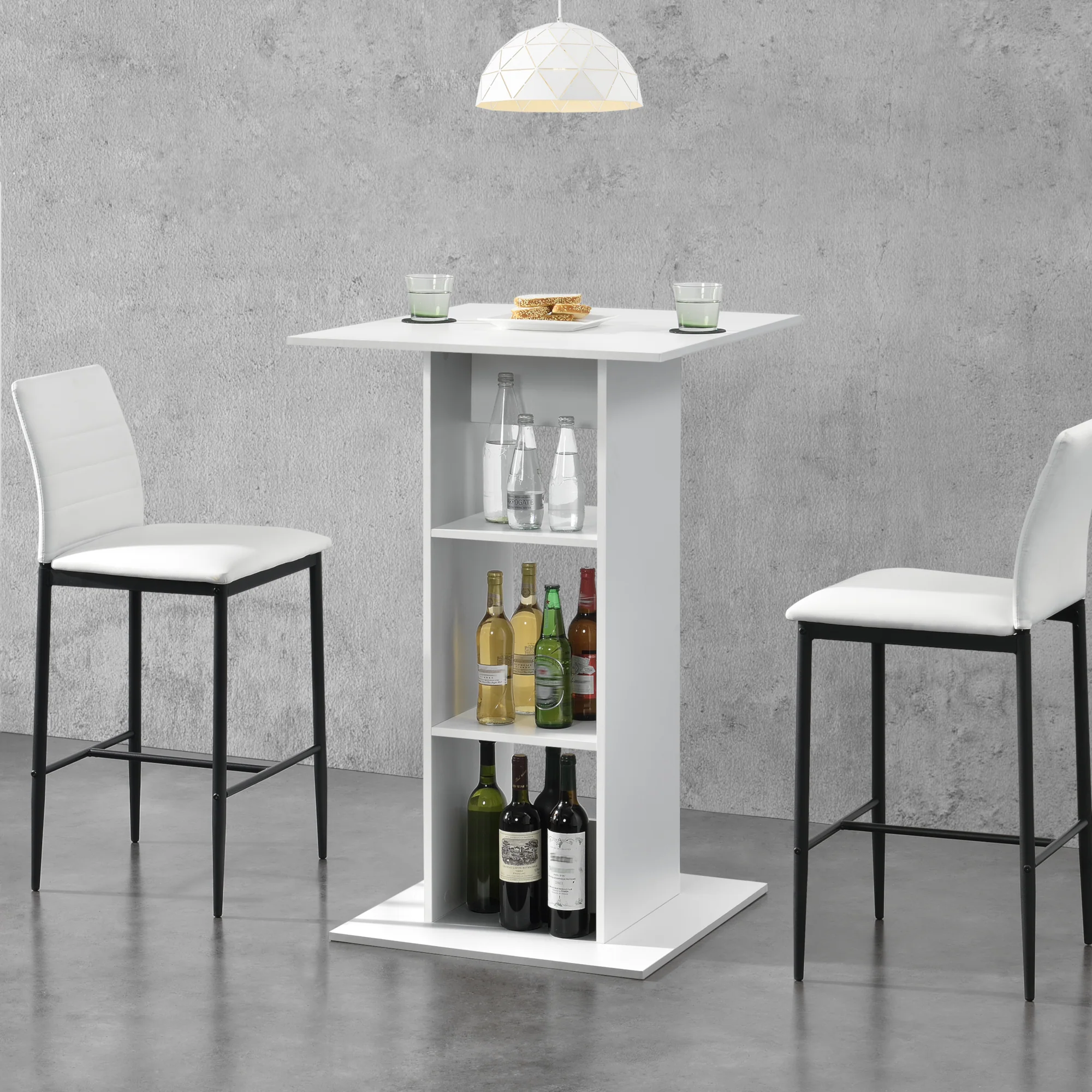 Bartafel Visby met 3 planken 70x70x110 cm - verschillende kleuren