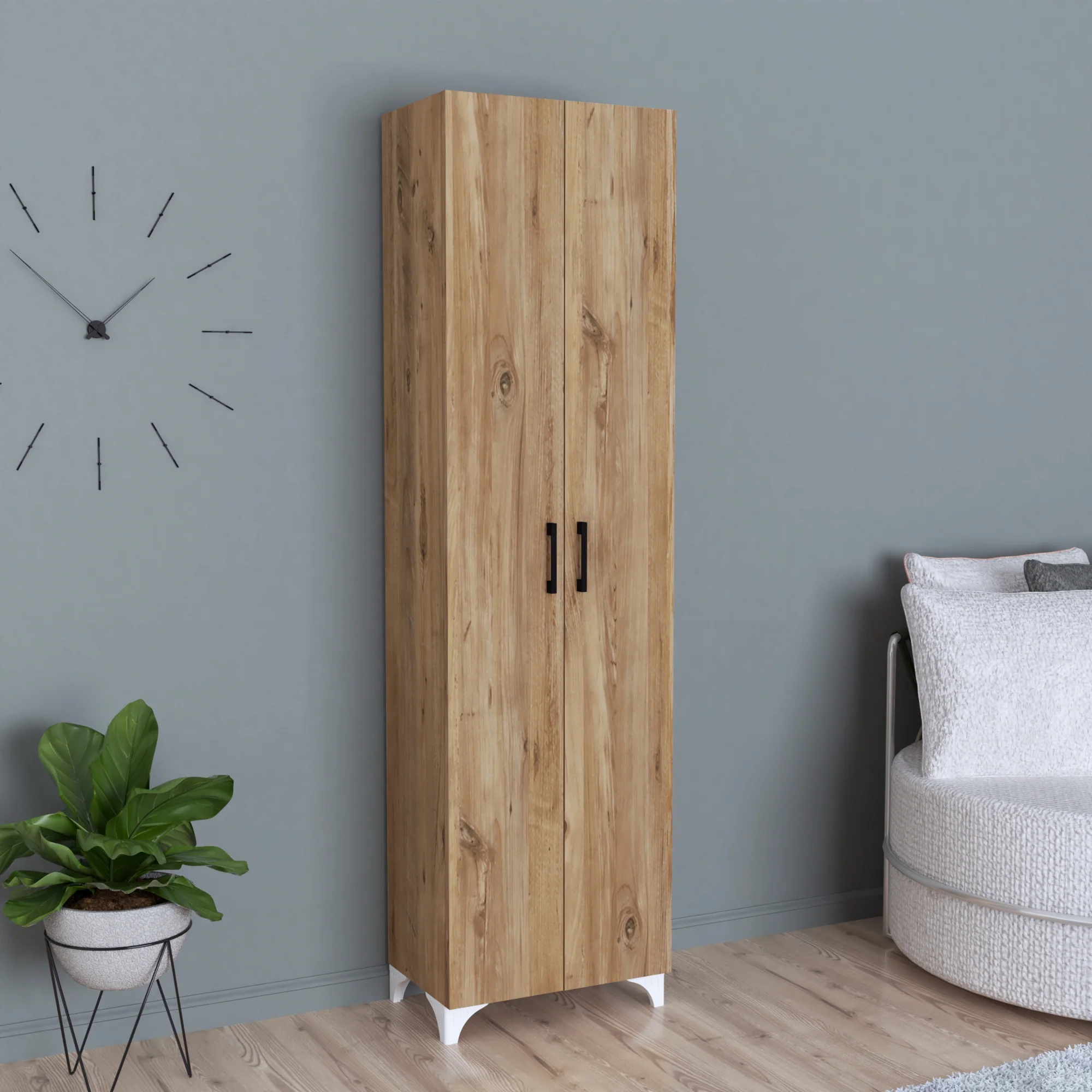 [en.casa] 2-deurs kast Strömsund met planken 177,5x48,5x32 cm - 4 varianten - Image 4