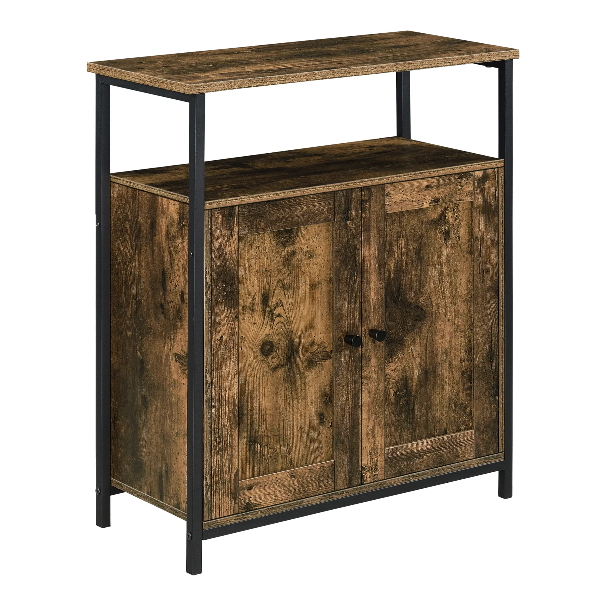 Commode Aremark 79x60x30 cm zwart en houtkleurig