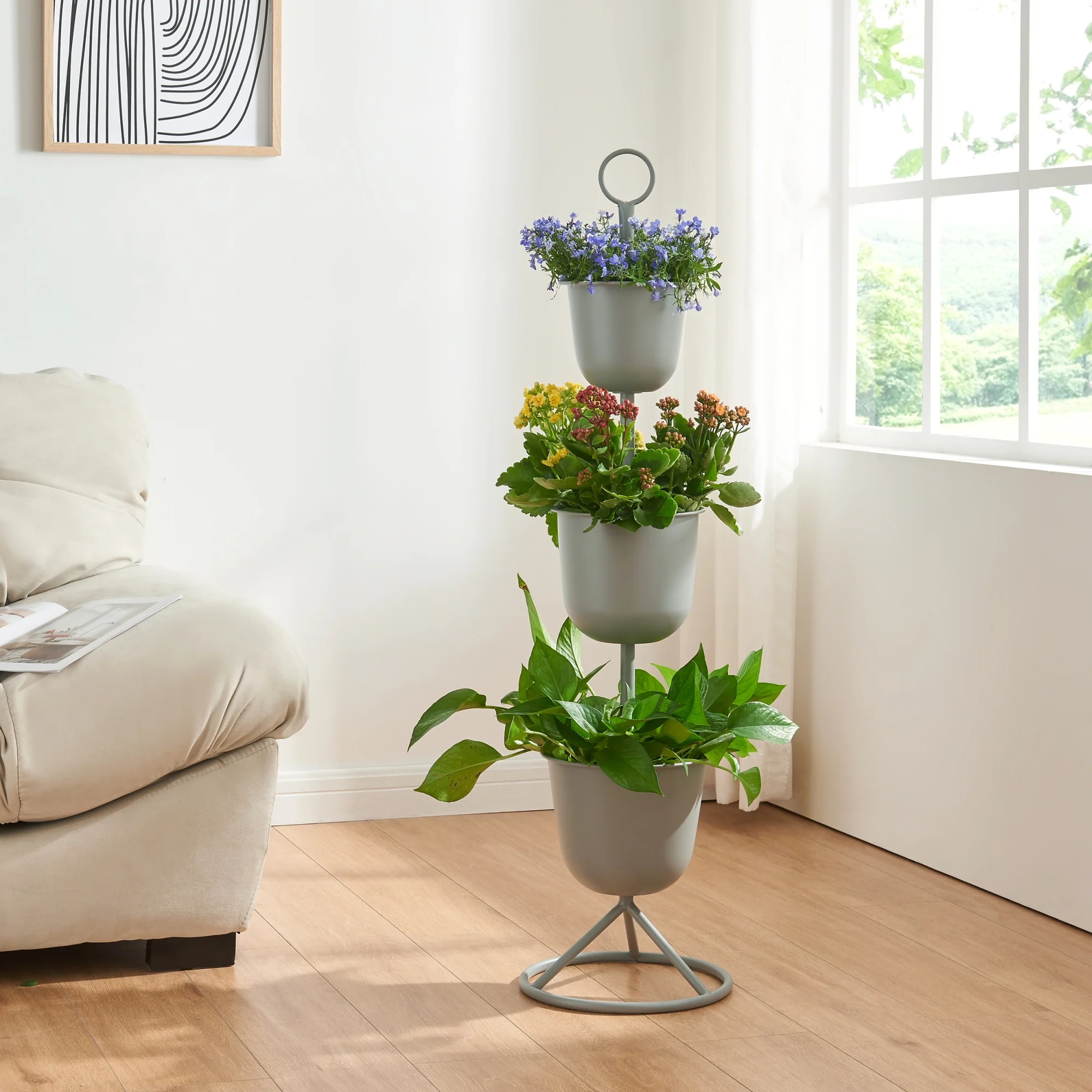 Plantenstandaard Alphen met bloempotten metaal [en.casa] - Image 4