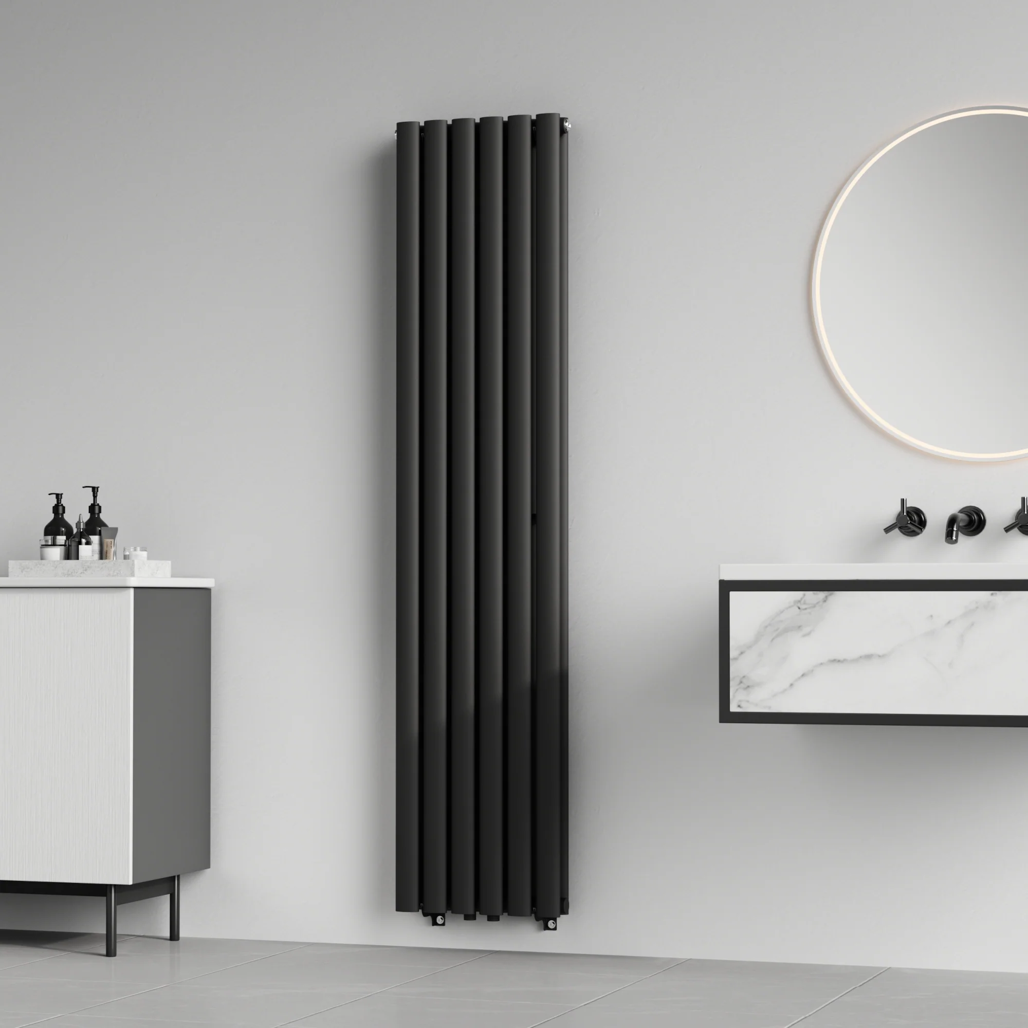 [neu.haus] Designradiator Nore 160x36x7,8 cm zwart - Image 2