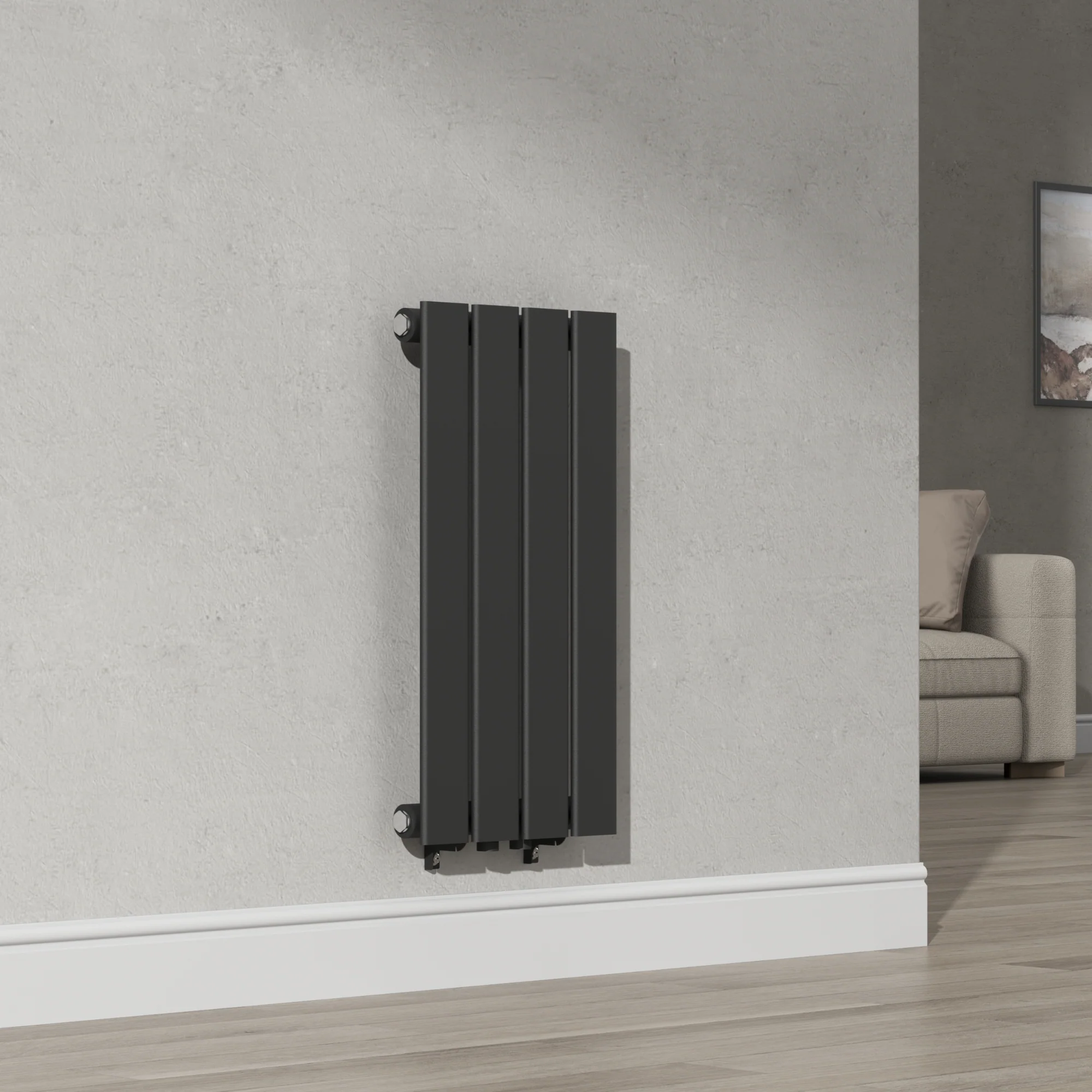 [neu.haus] Designradiator Nore 60x30x5,2 cm zwart - Image 2
