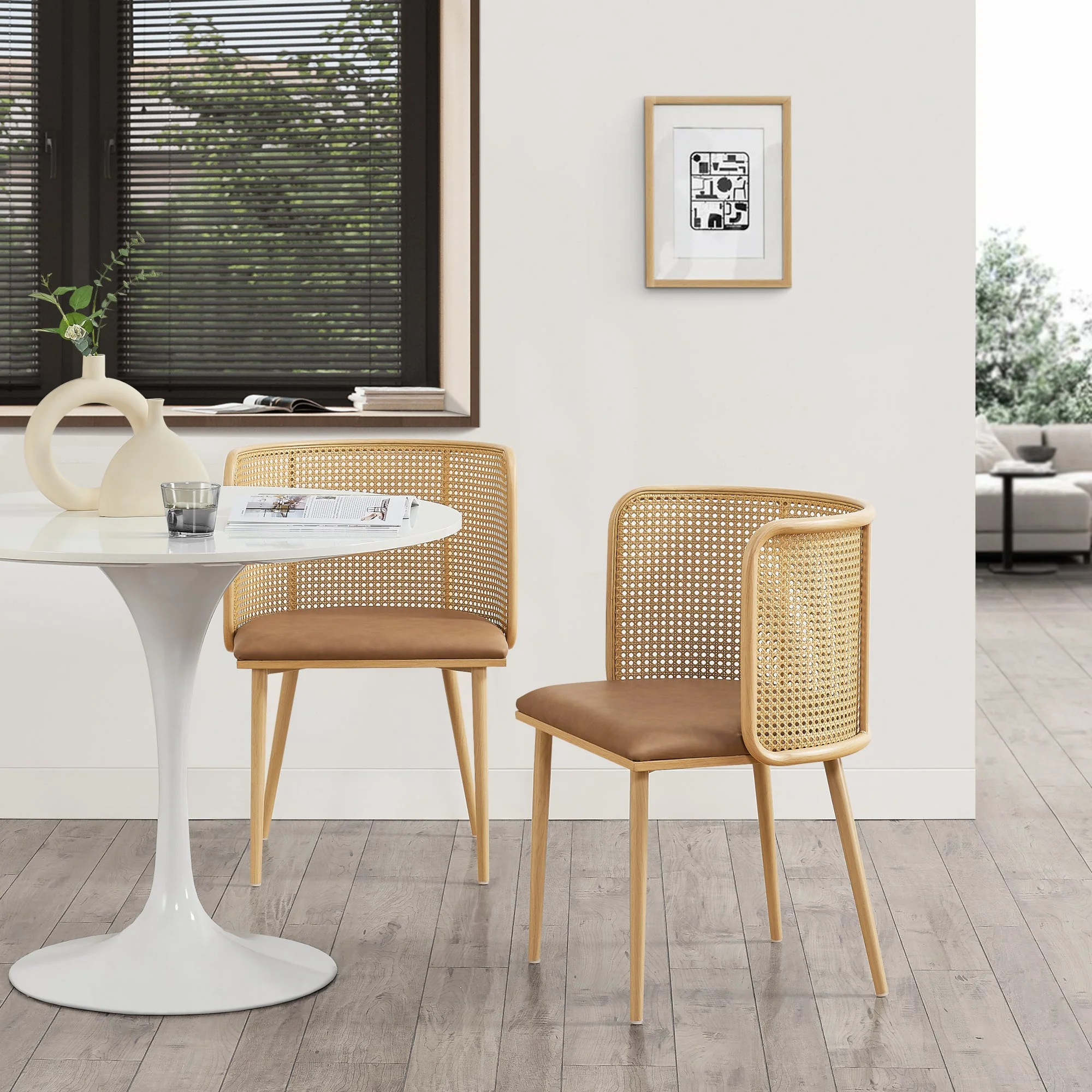 [en.casa] Eetkamerstoel Flen set van 2 75x52x49 cm - 2 varianten - Image 4
