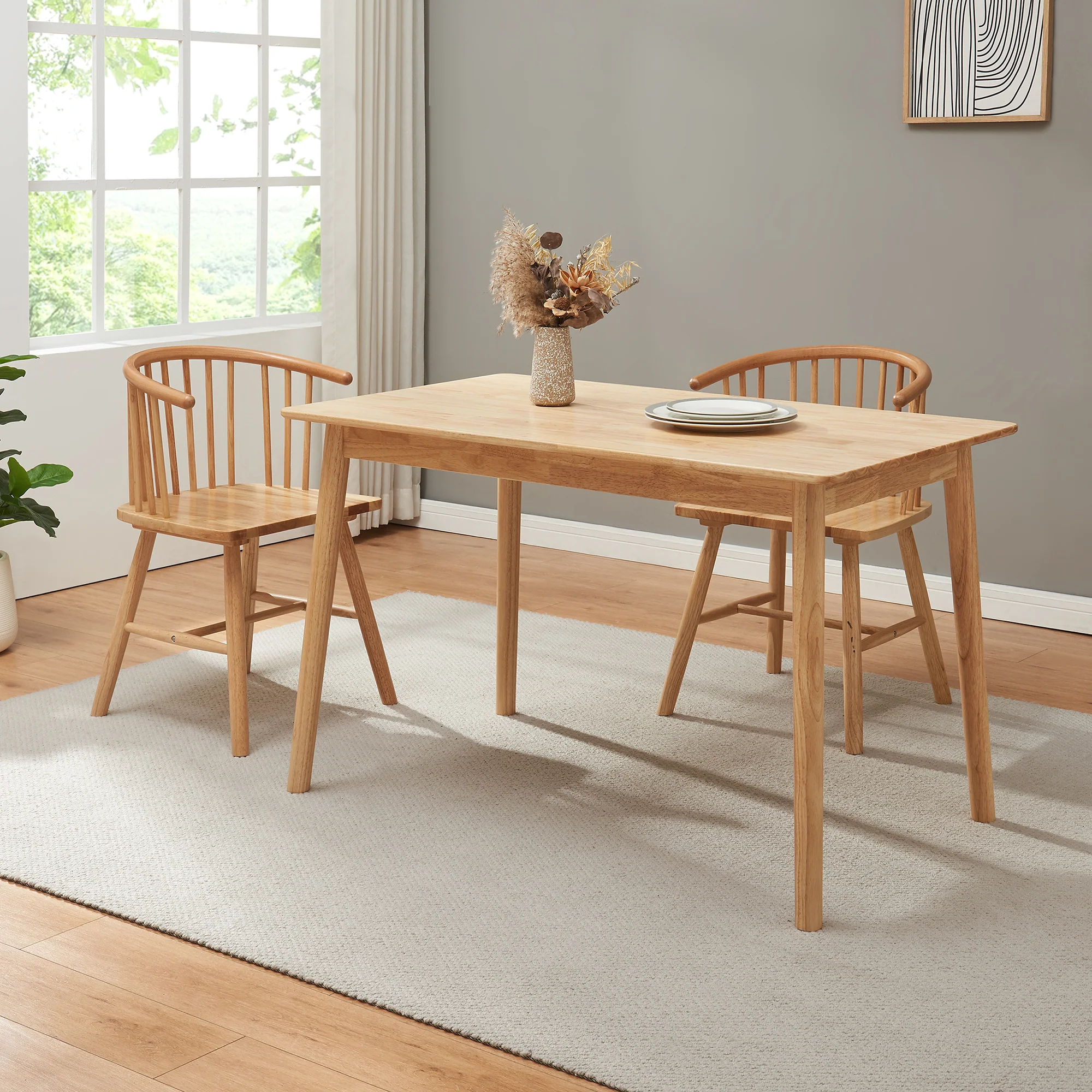 Eettafel Klijori tafel rubberhout [en.casa] - Image 6