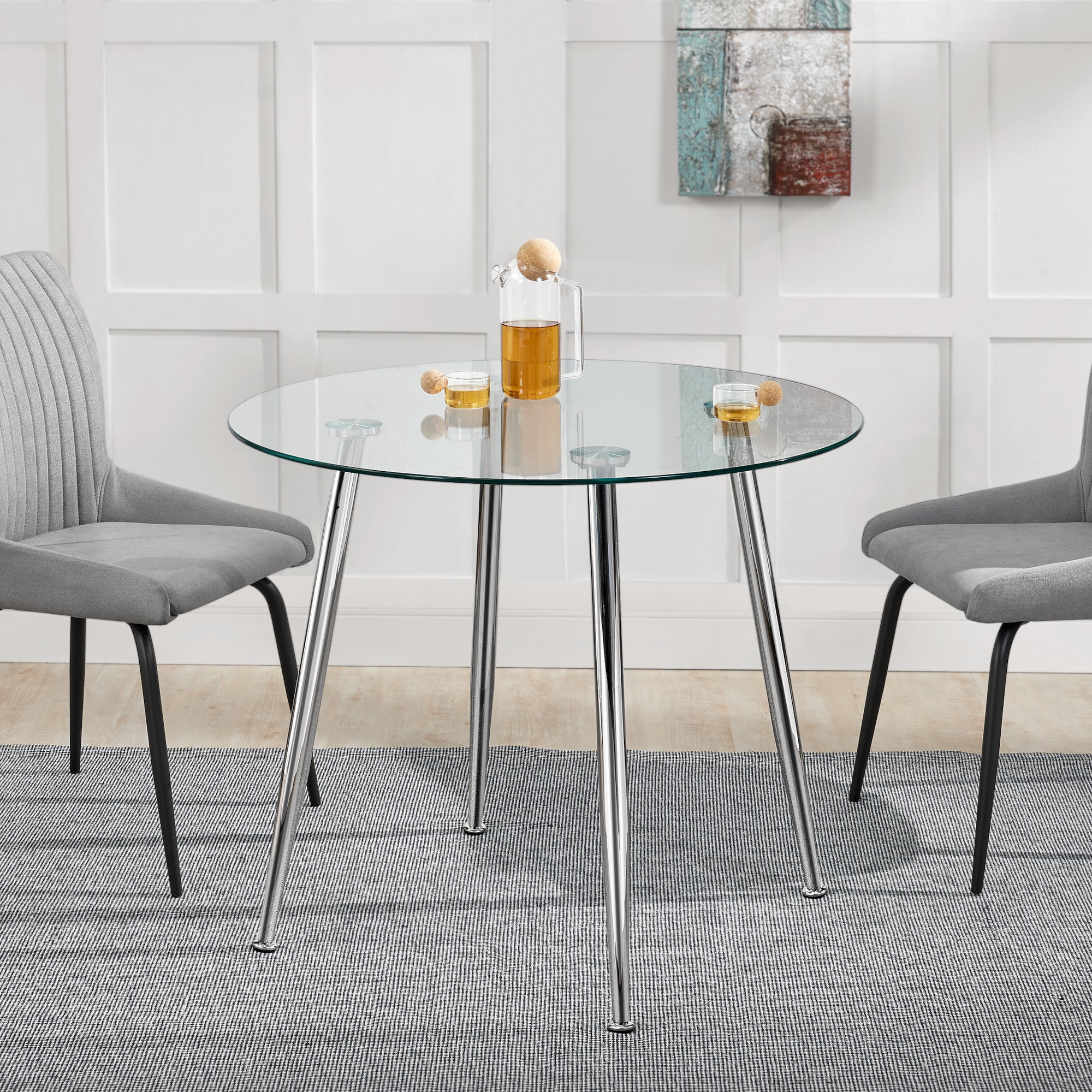 [en.casa] Glazen tafel Humppila rond - 4 varianten - Image 2