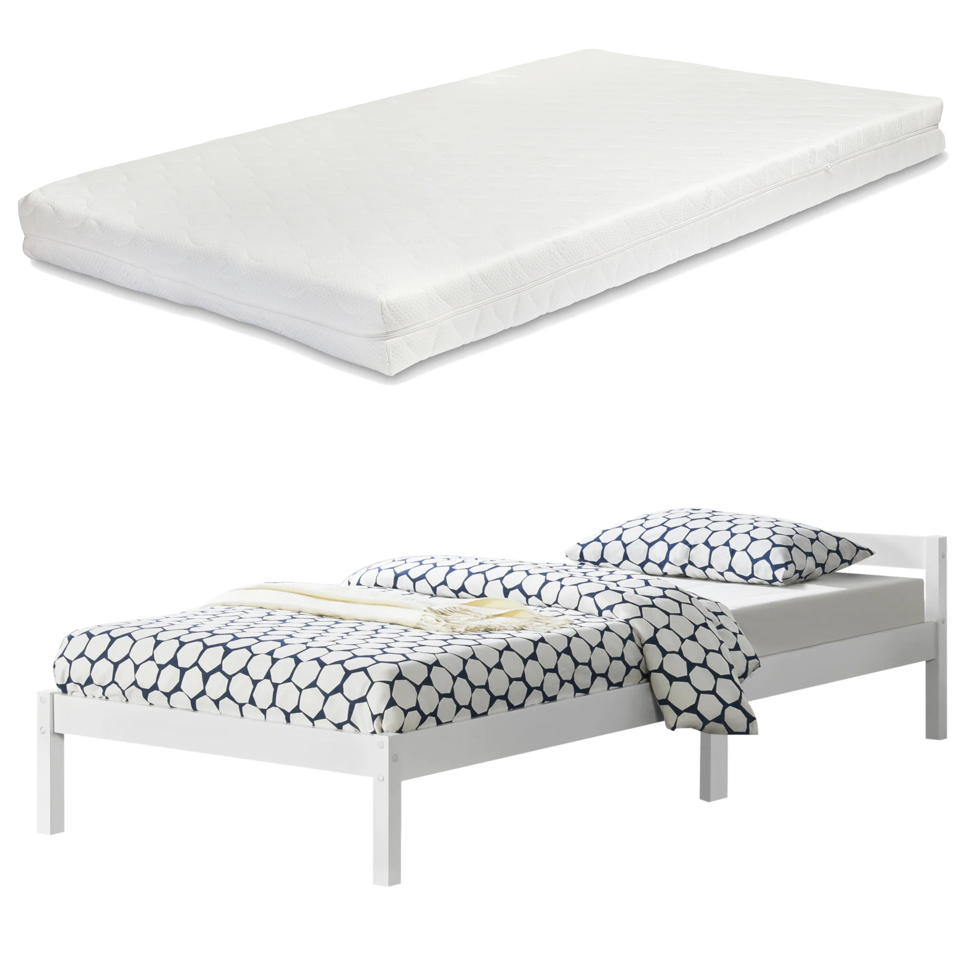 Houten bed Nakkila grenen met bedbodem en matras - 18 varianten - Image 11