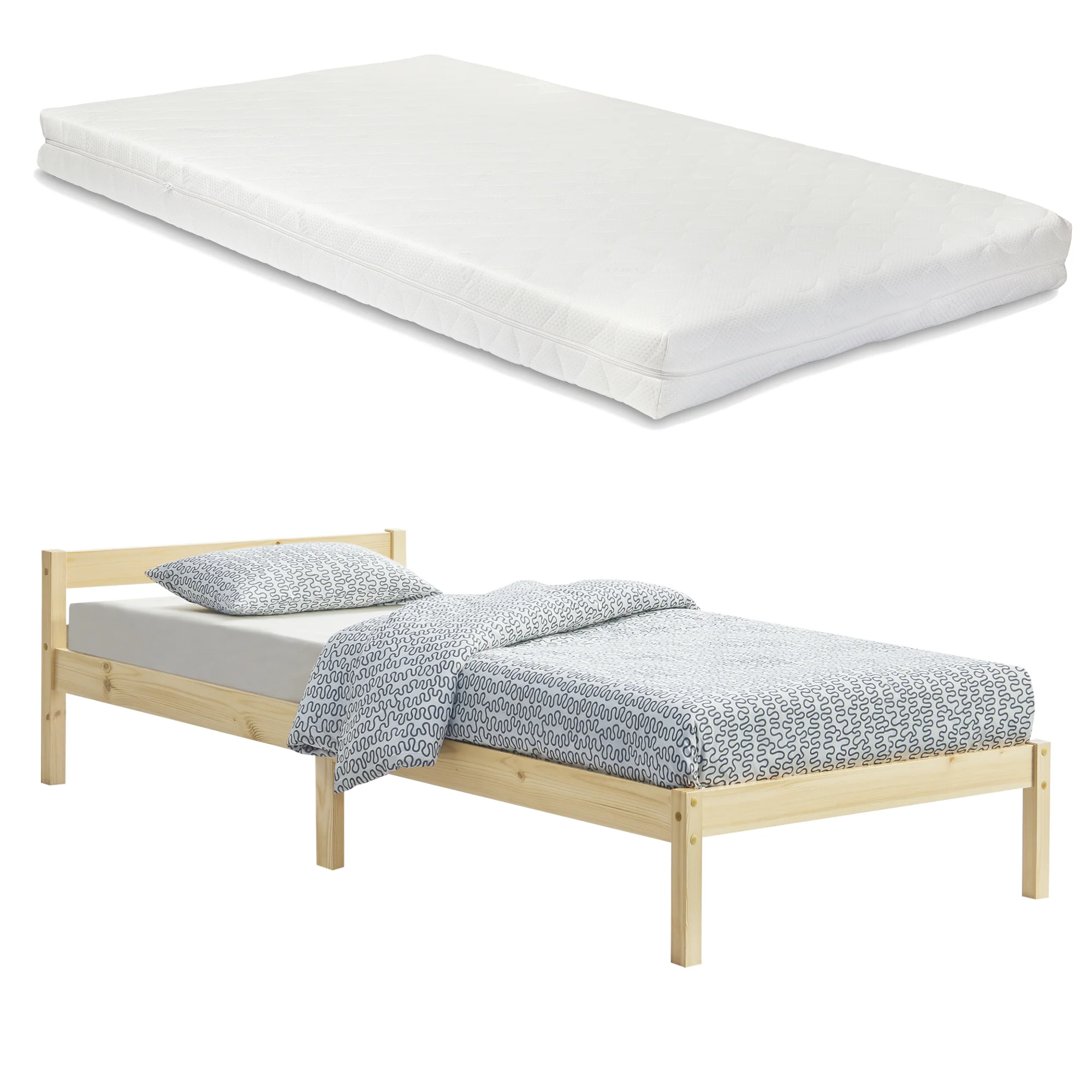Houten bed Nakkila grenen met bedbodem en matras - 18 varianten - Image 17