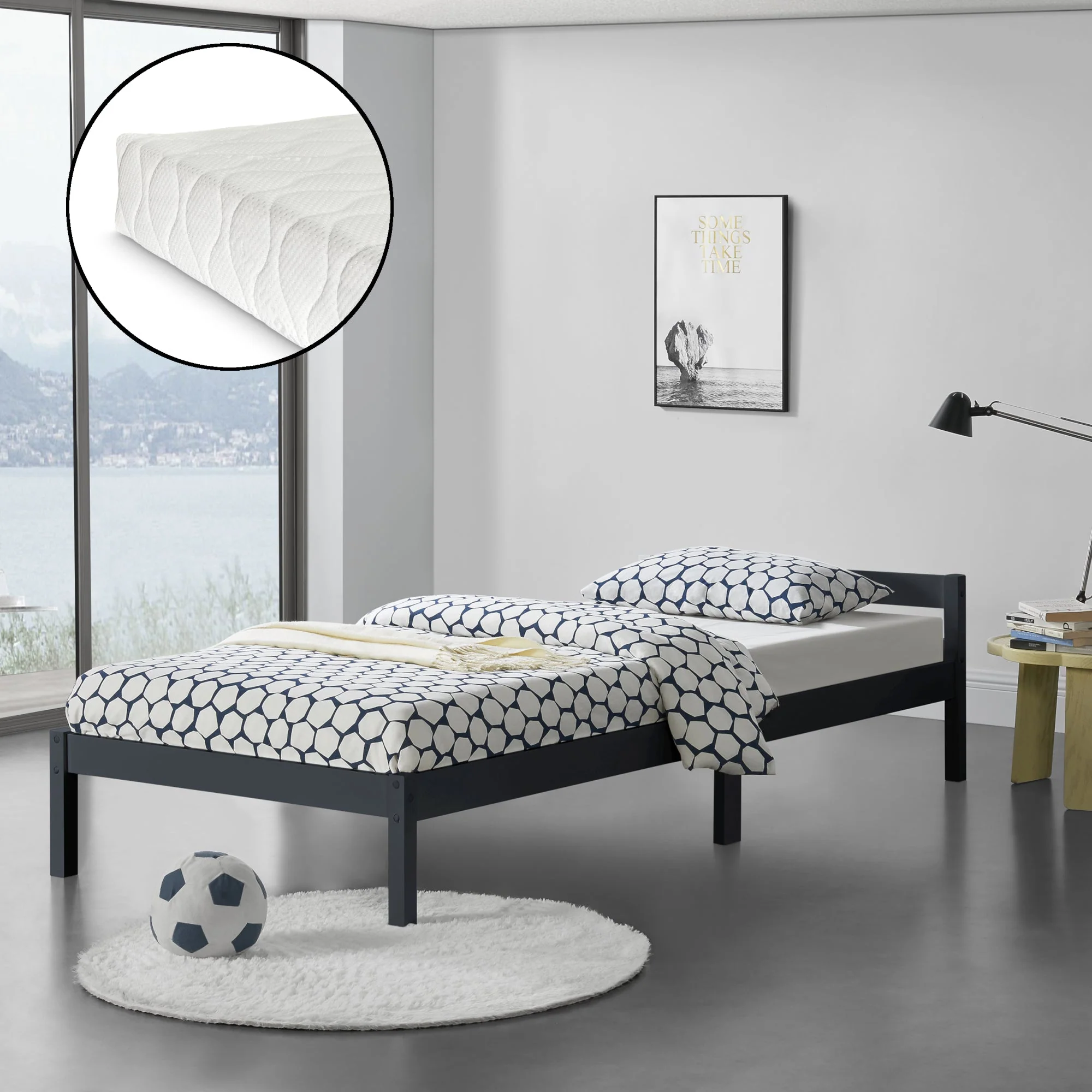 Houten bed Nakkila grenen met bedbodem en matras - 18 varianten - Image 23