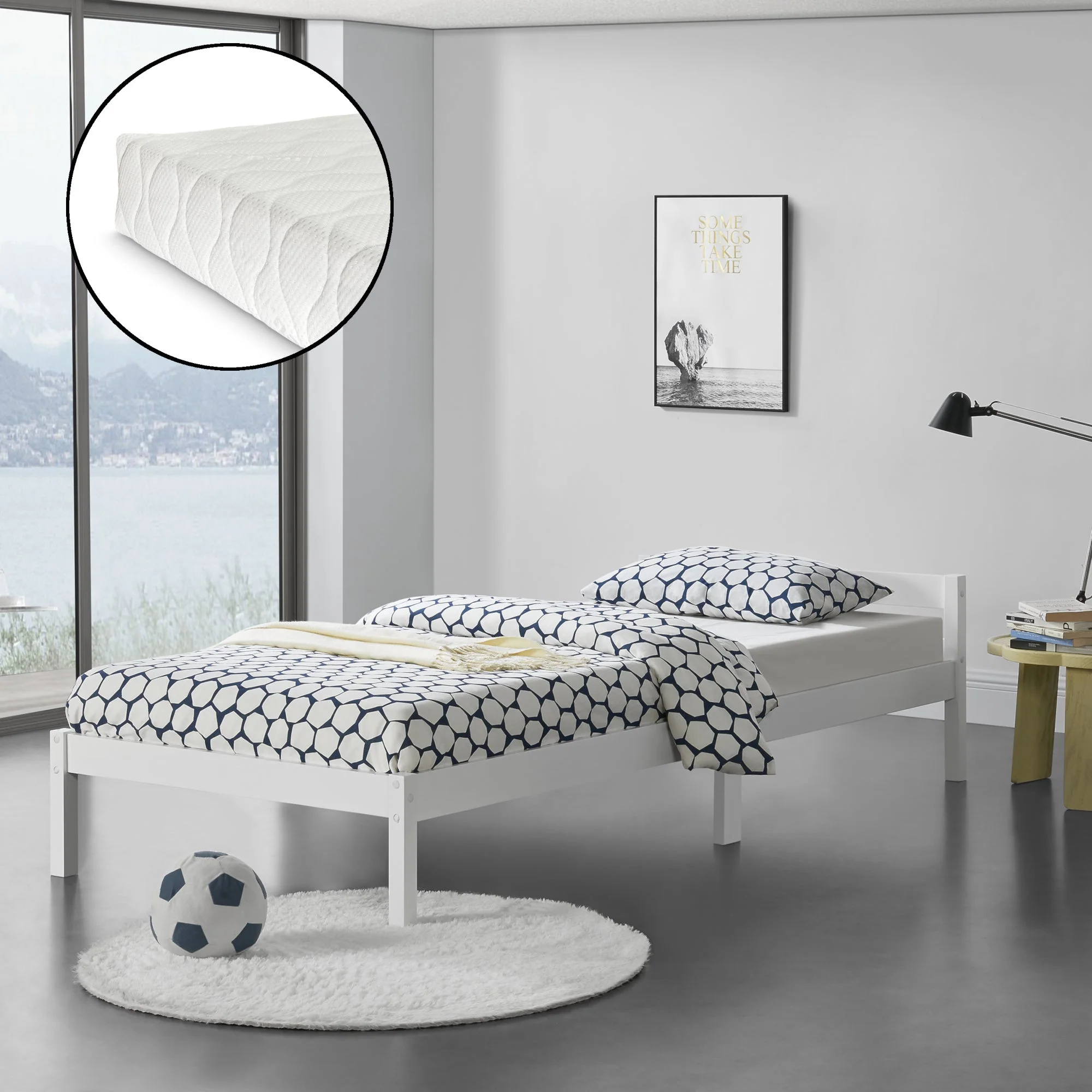 Houten bed Nakkila grenen met bedbodem en matras - 18 varianten - Image 31