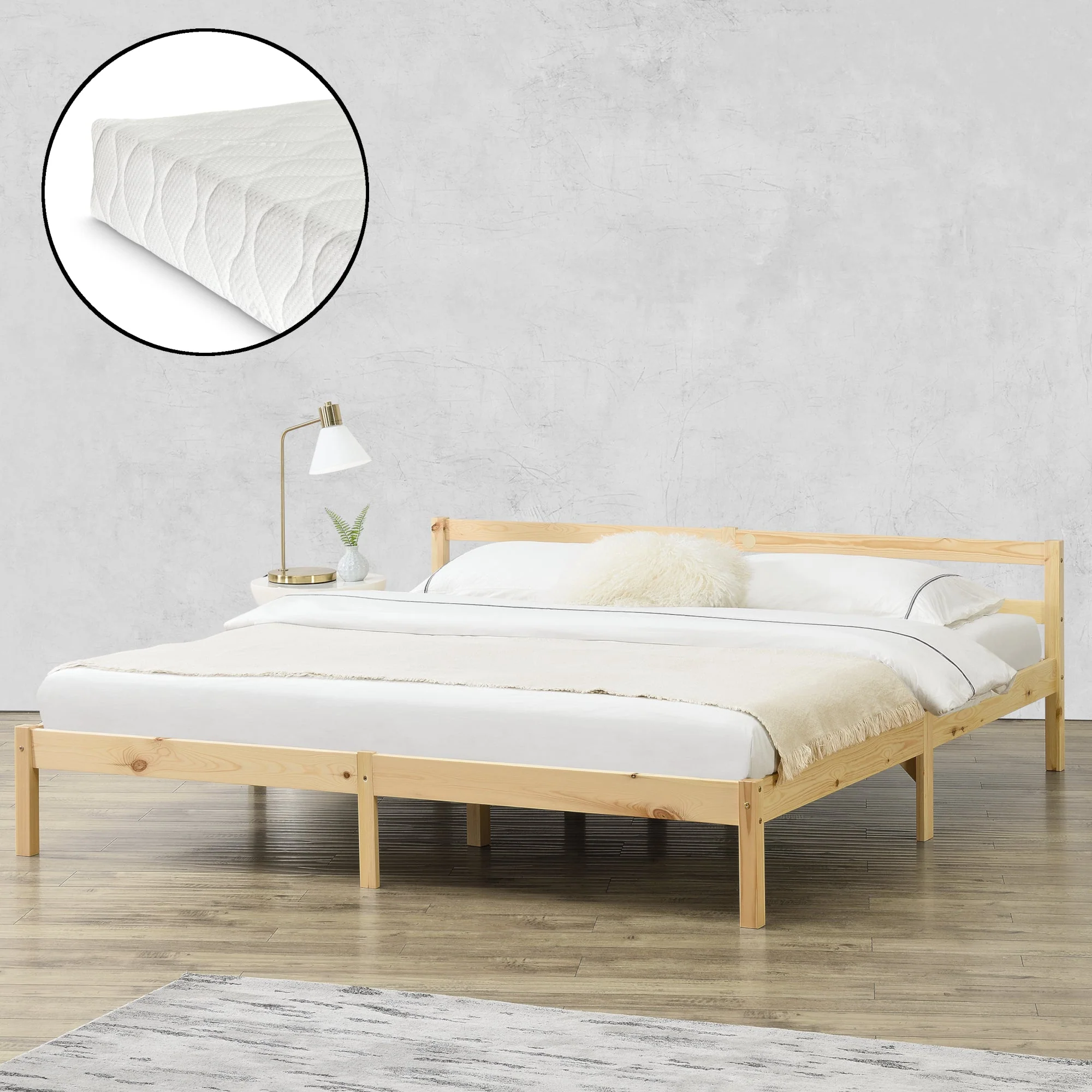 Houten bed Nakkila grenen met bedbodem en matras - 18 varianten - Image 32