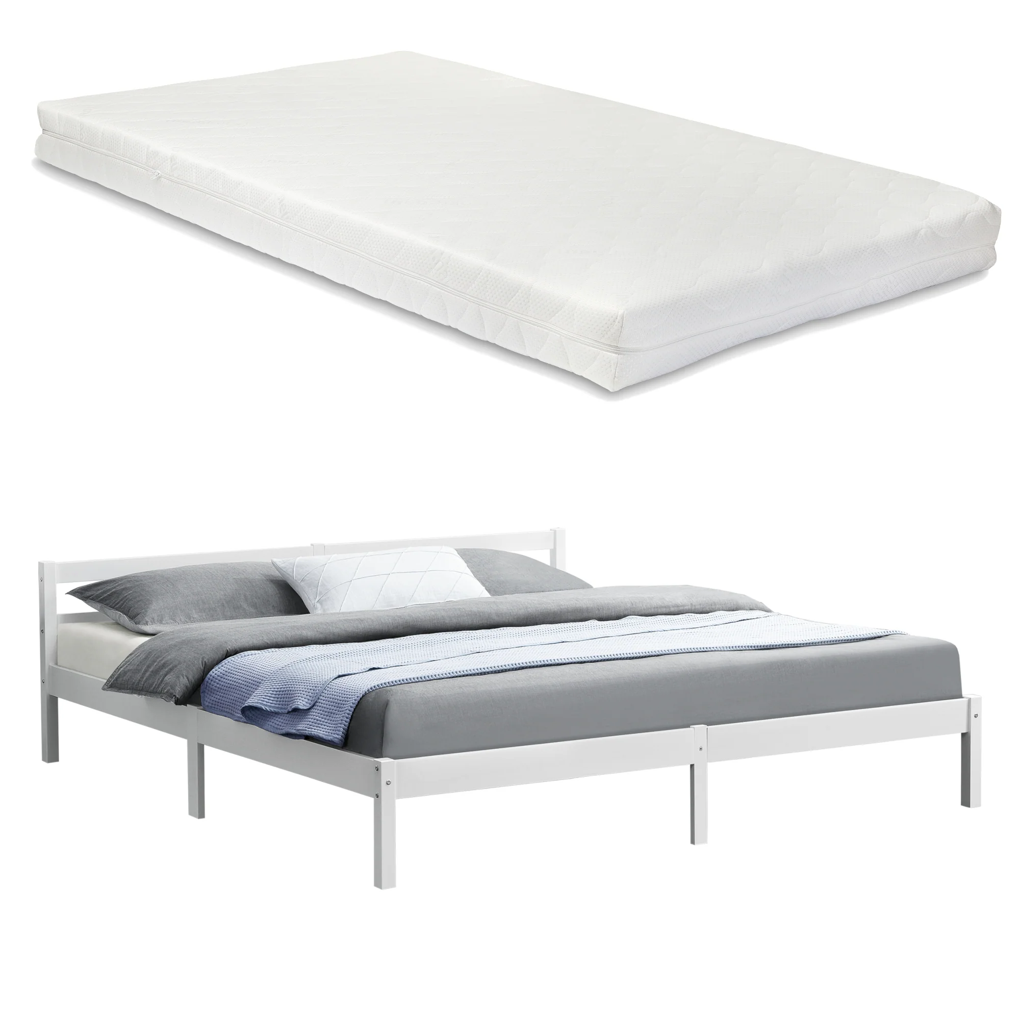 Houten bed Nakkila grenen met bedbodem en matras - 18 varianten - Image 8