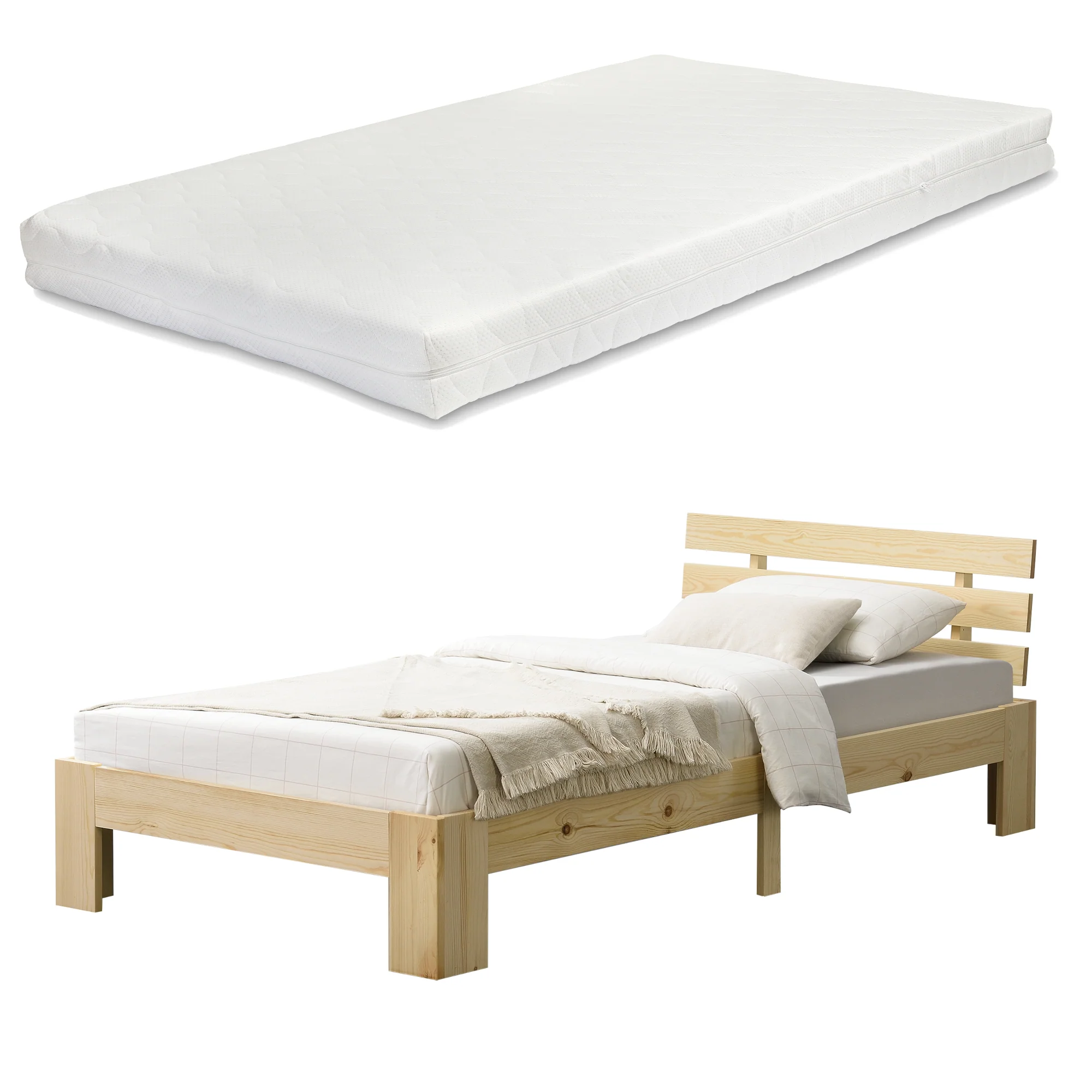 Houten bed Nivala grenen met bedbodem en matras - 18 varianten - Image 19