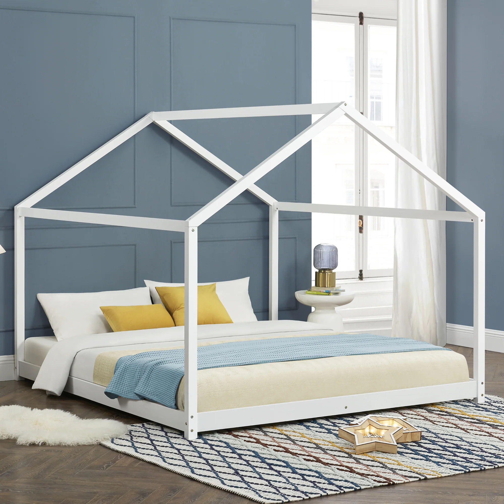 [en.casa] Kinderbed Cerro huisbed met lattenbodem wit - 4 varianten - Image 2