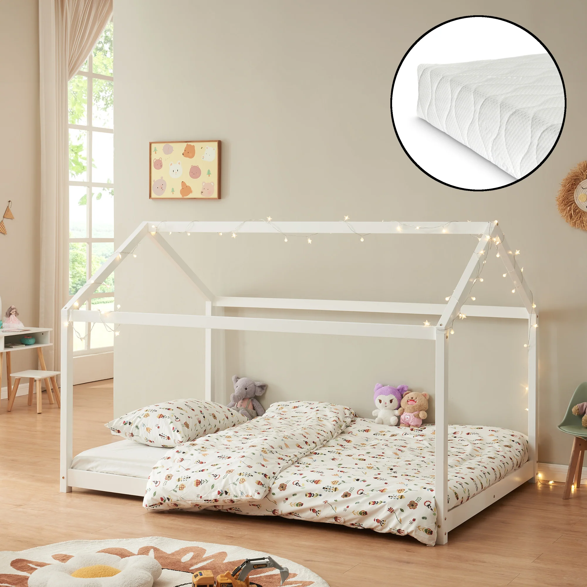 [en.casa] Kinderbed Cerro twijfelaar huisbed met matras - 4 varianten - Image 5