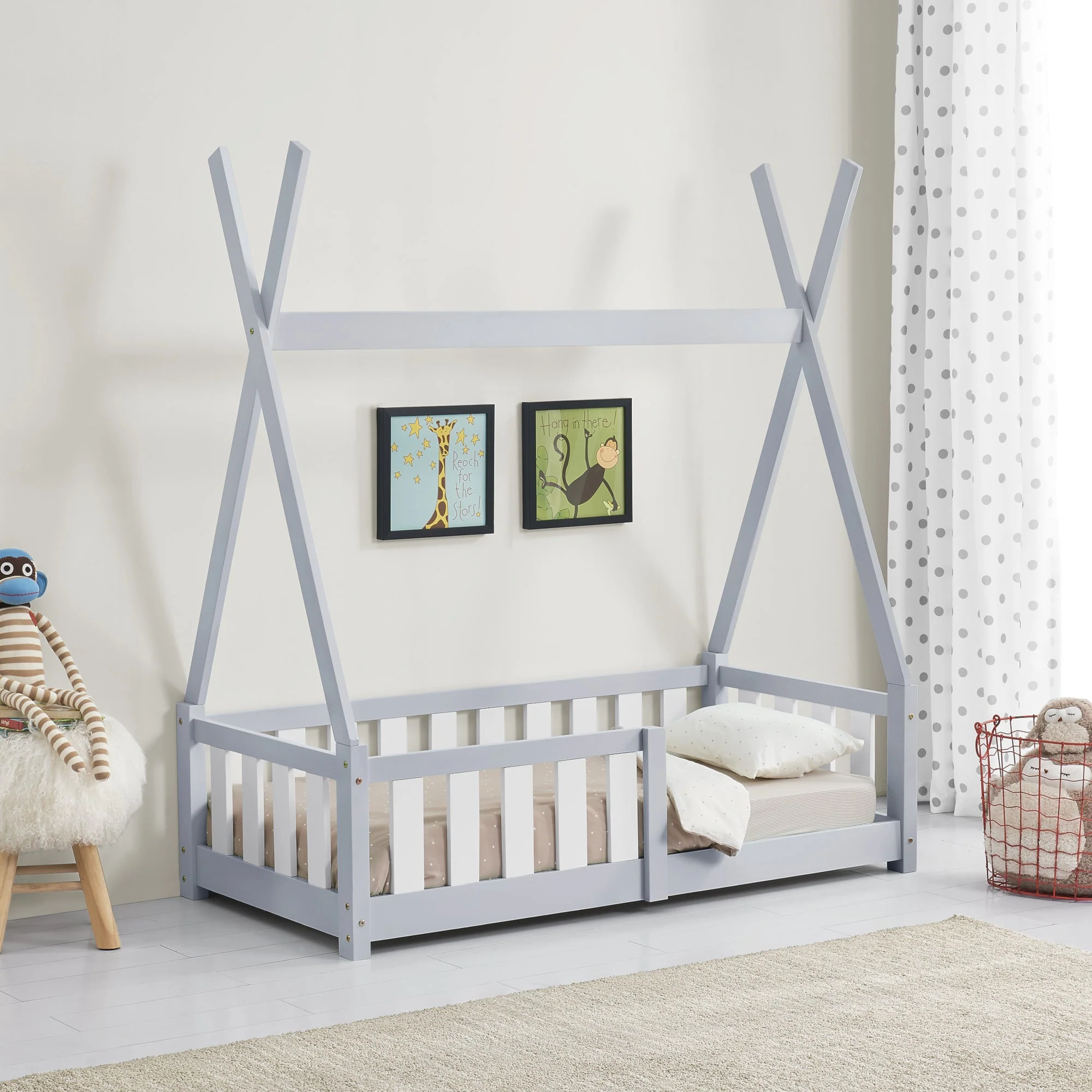 [en.casa] Kinderbed Tipi grenen met uitvalbeveiliging 70x140 cm - 4 varianten - Image 6