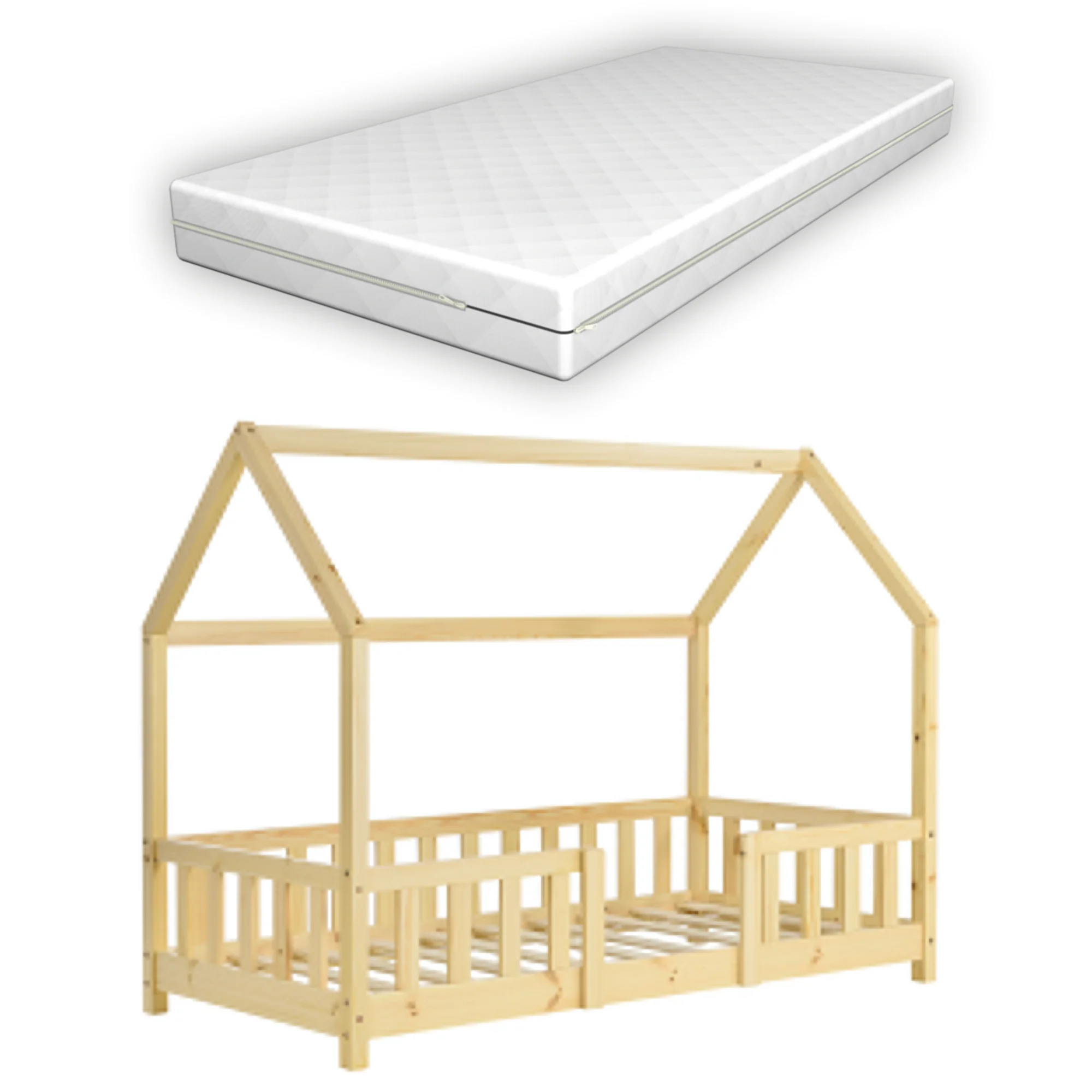 Kinderbed Sisimiut met uitvalbeveiliging bedbodem en matras [en.casa] - Image 18