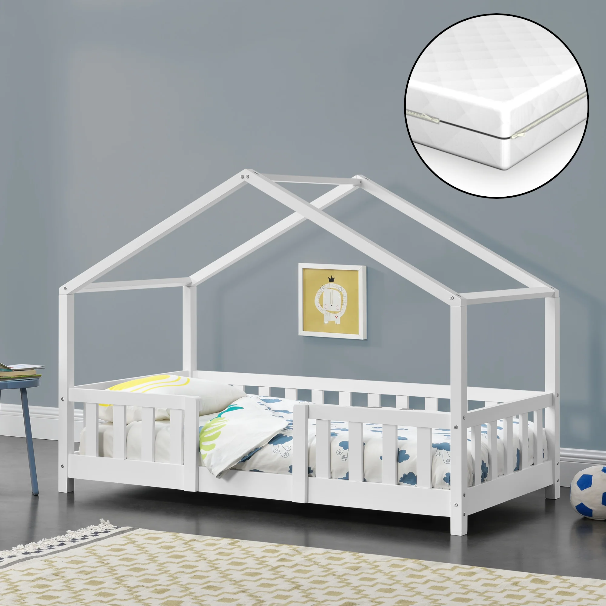 Kinderbed Treviolo met uitvalbeveiliging en matras [en.casa] - Image 25