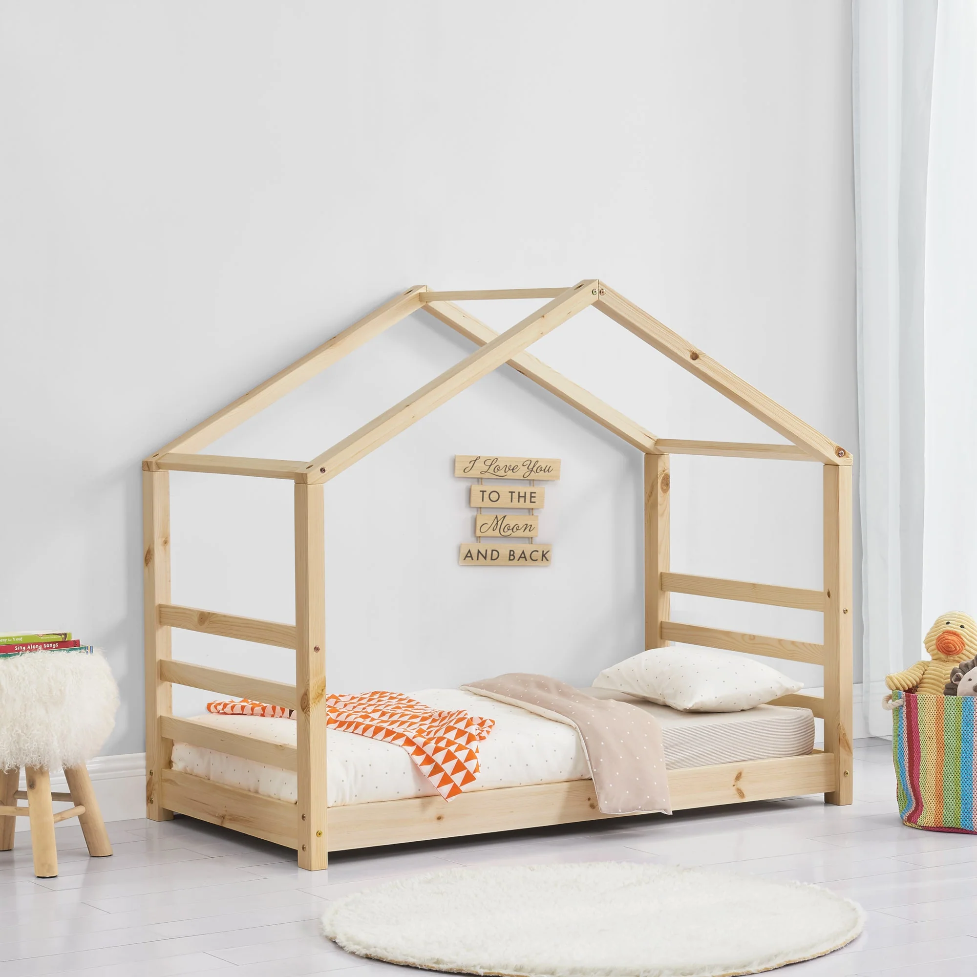 Kinderbed houten bed huisbed met bedbodem - verschillende maten en kleuren - Image 10