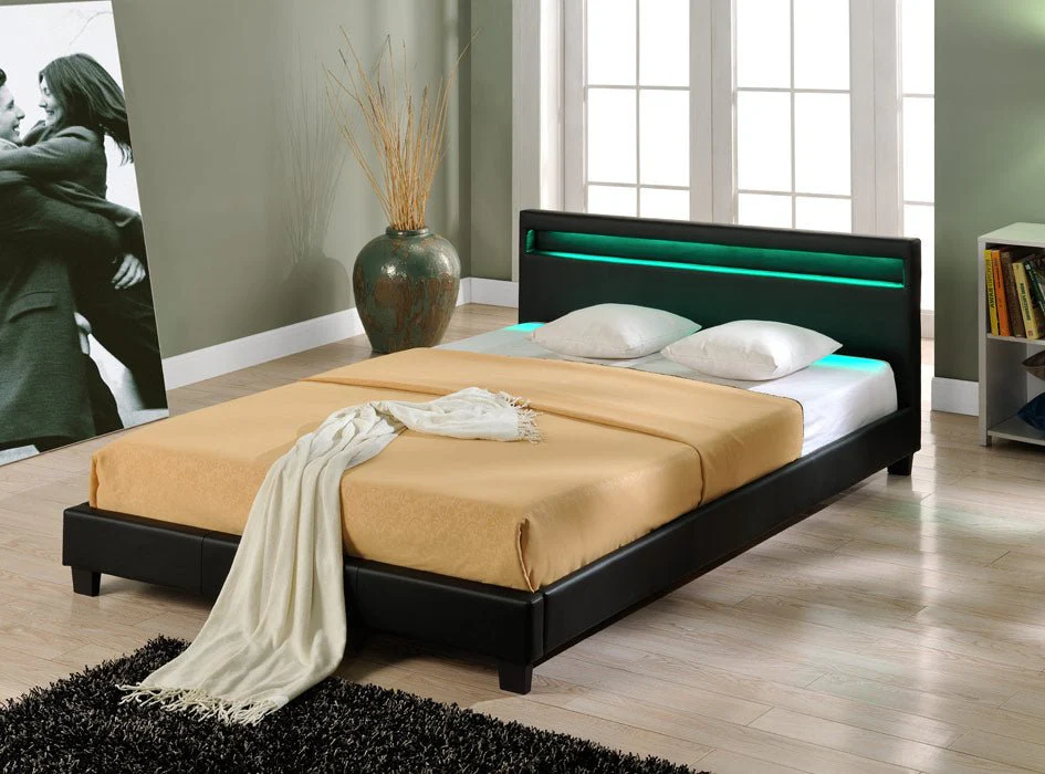 Bed Parijs met LED-verlichting bedbodem - verschillende maten en kleuren - Image 6