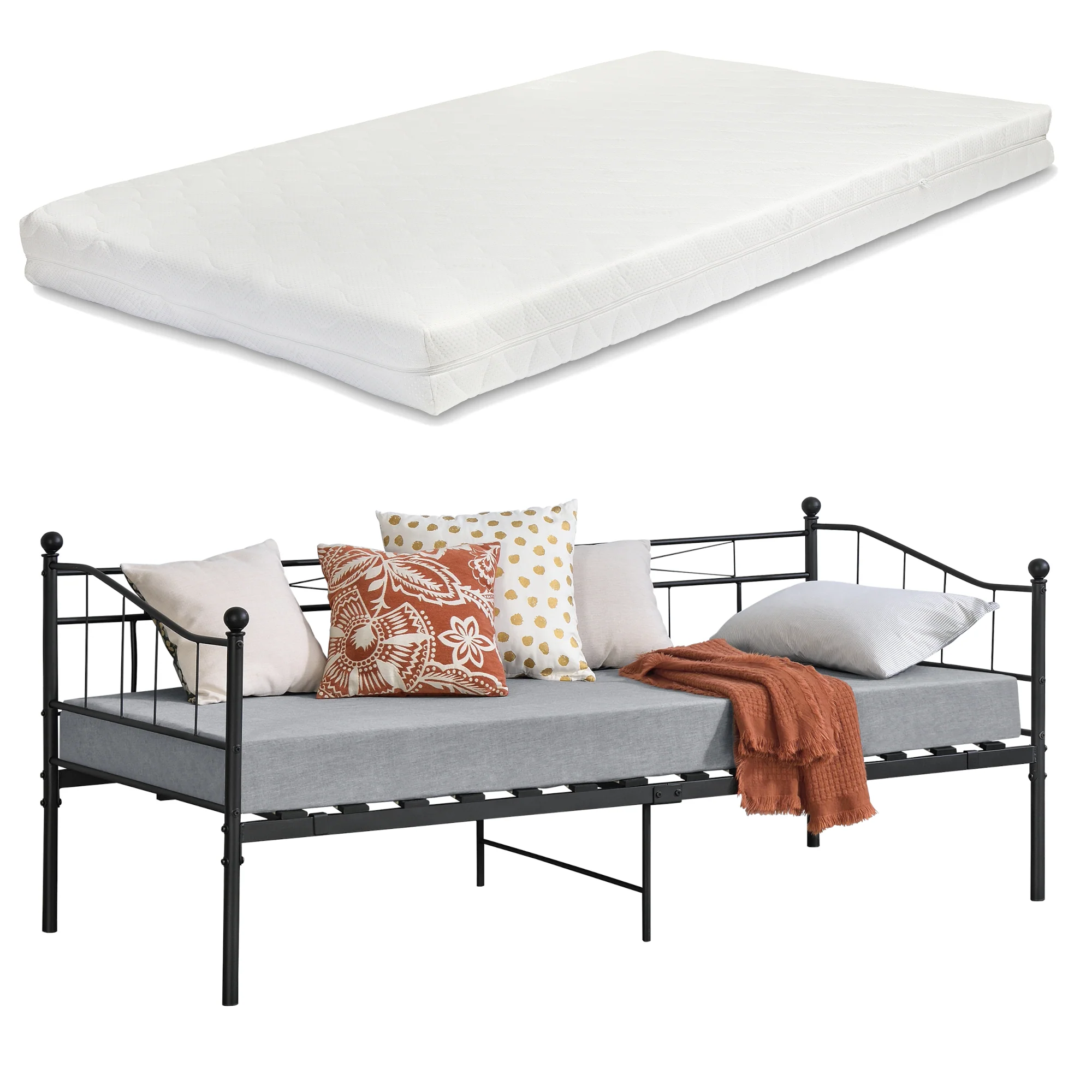Eenpersoons slaapbank Arjeplog met matras 90x200 cm - 2 varianten