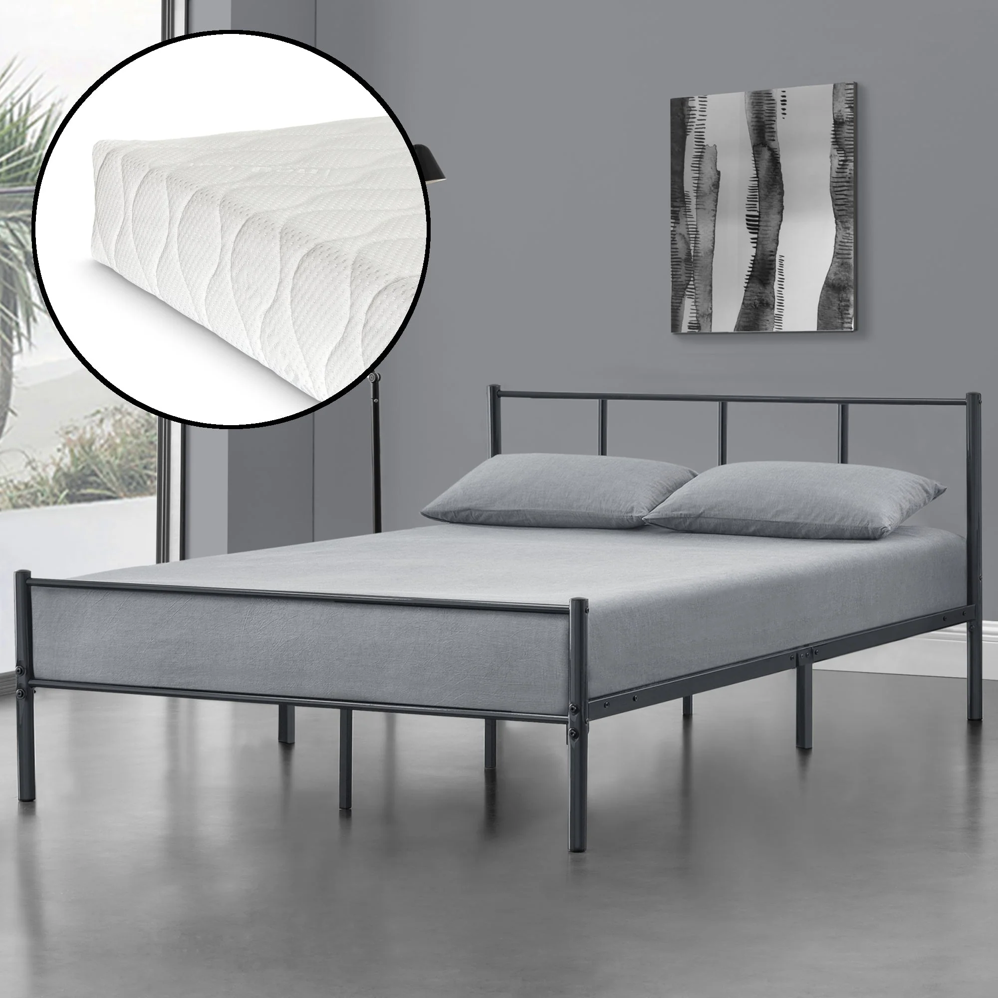 Metalen bedframe Hercules met matras - verschillende maten en kleuren - Image 9