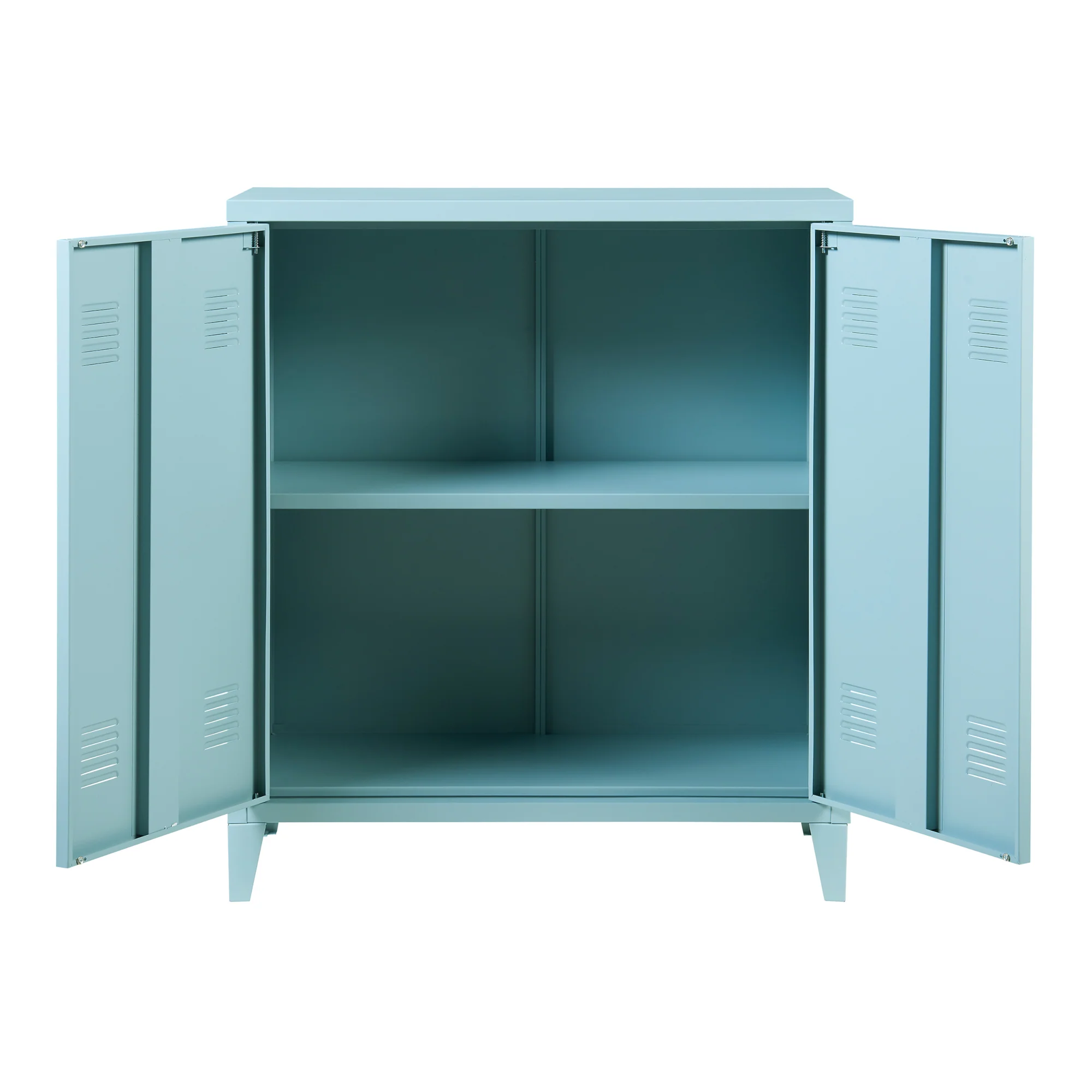 [en.casa] Kantoorkast Oripää metaal 90x80x33 cm grijsblauw - Image 6