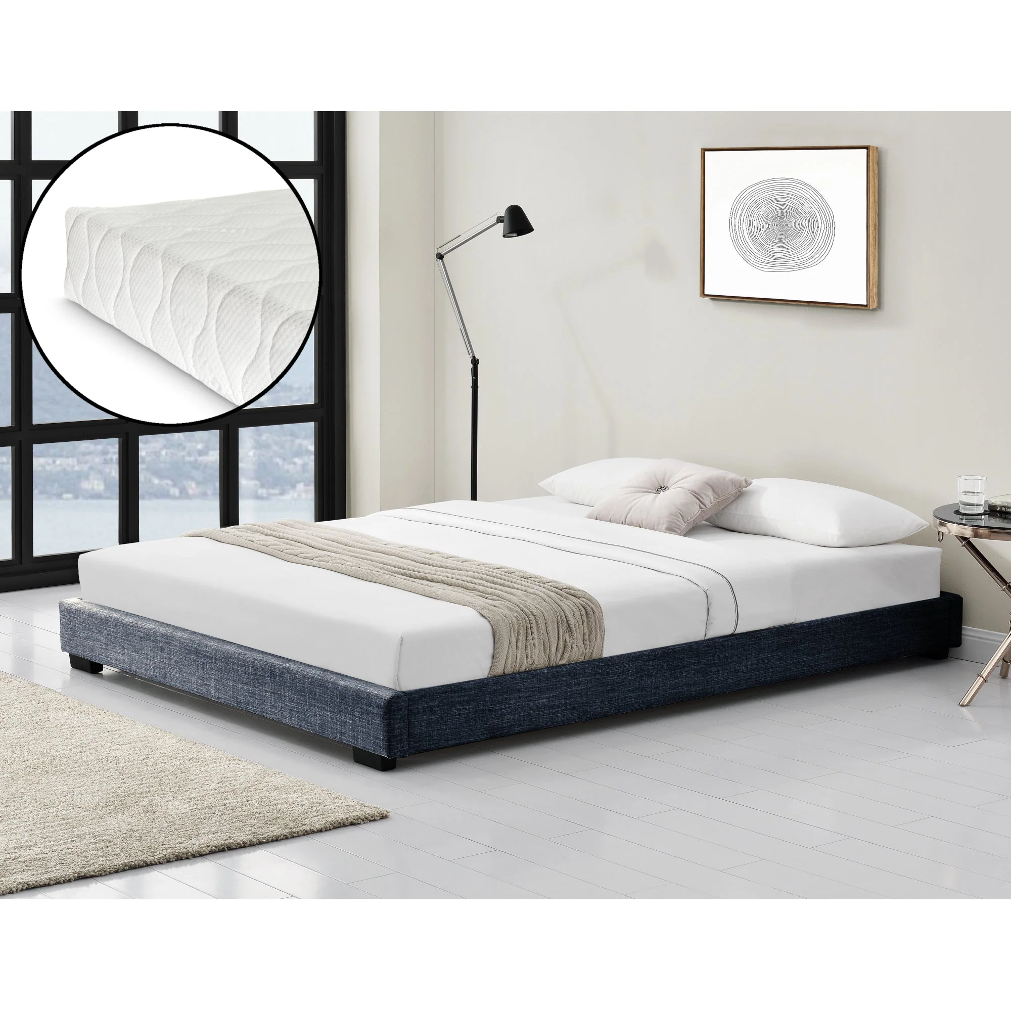 Modern bedframe kunstleer met matras - verschillende maten en kleuren - Image 11