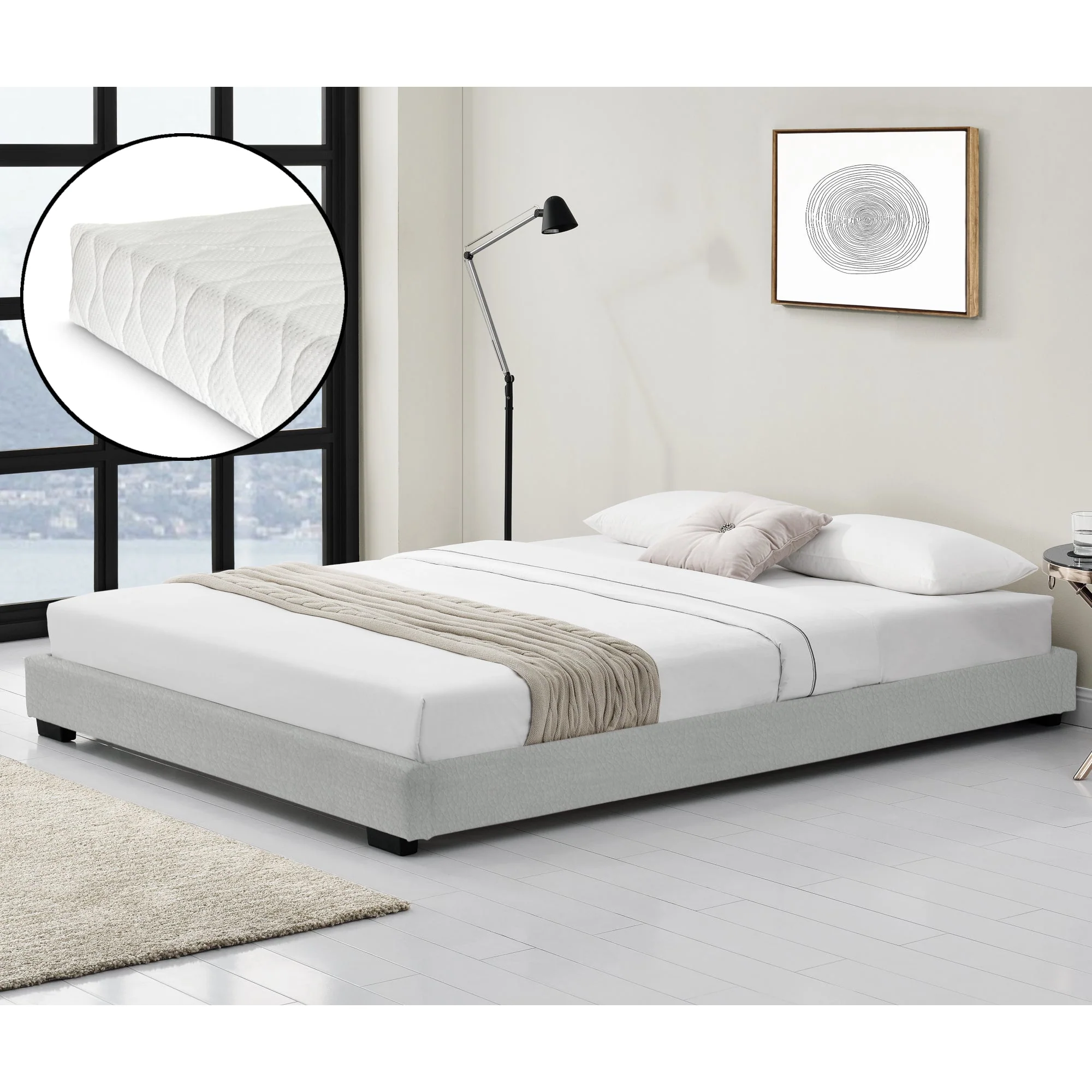 Modern bedframe kunstleer met matras - verschillende maten en kleuren - Image 14
