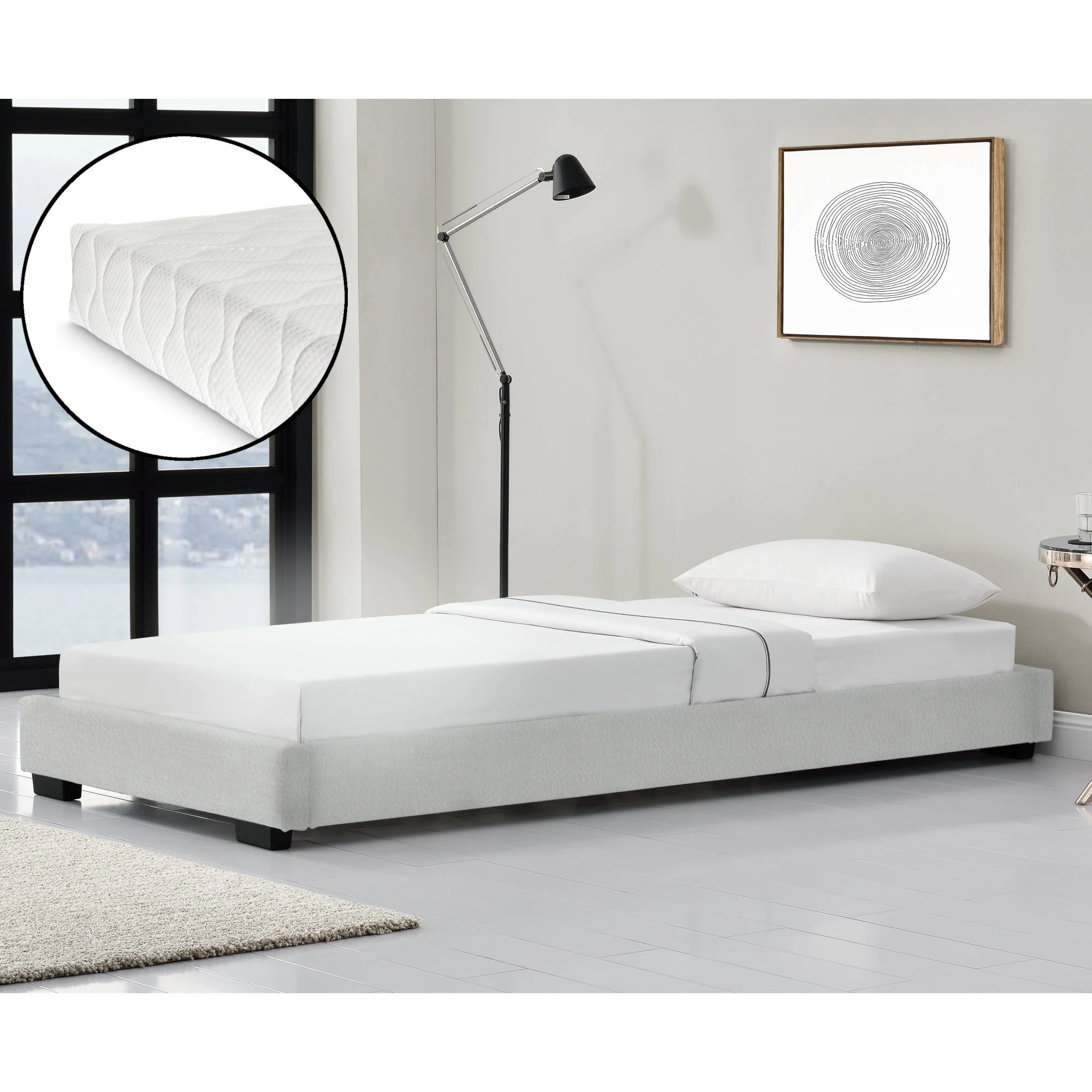 Modern bedframe kunstleer met matras - verschillende maten en kleuren - Image 16