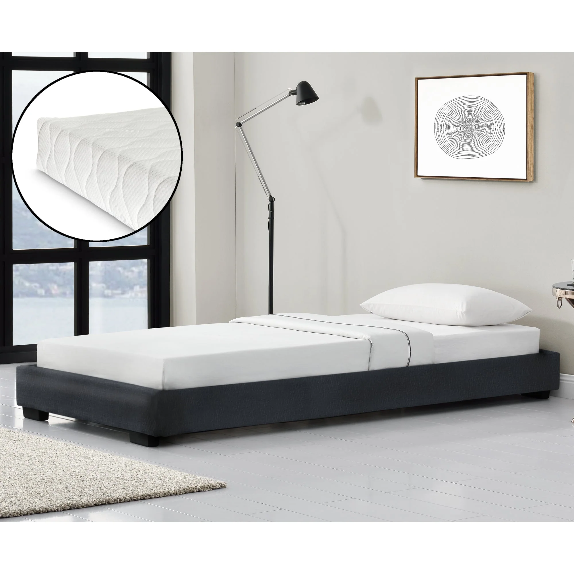 Modern bedframe kunstleer met matras - verschillende maten en kleuren - Image 19