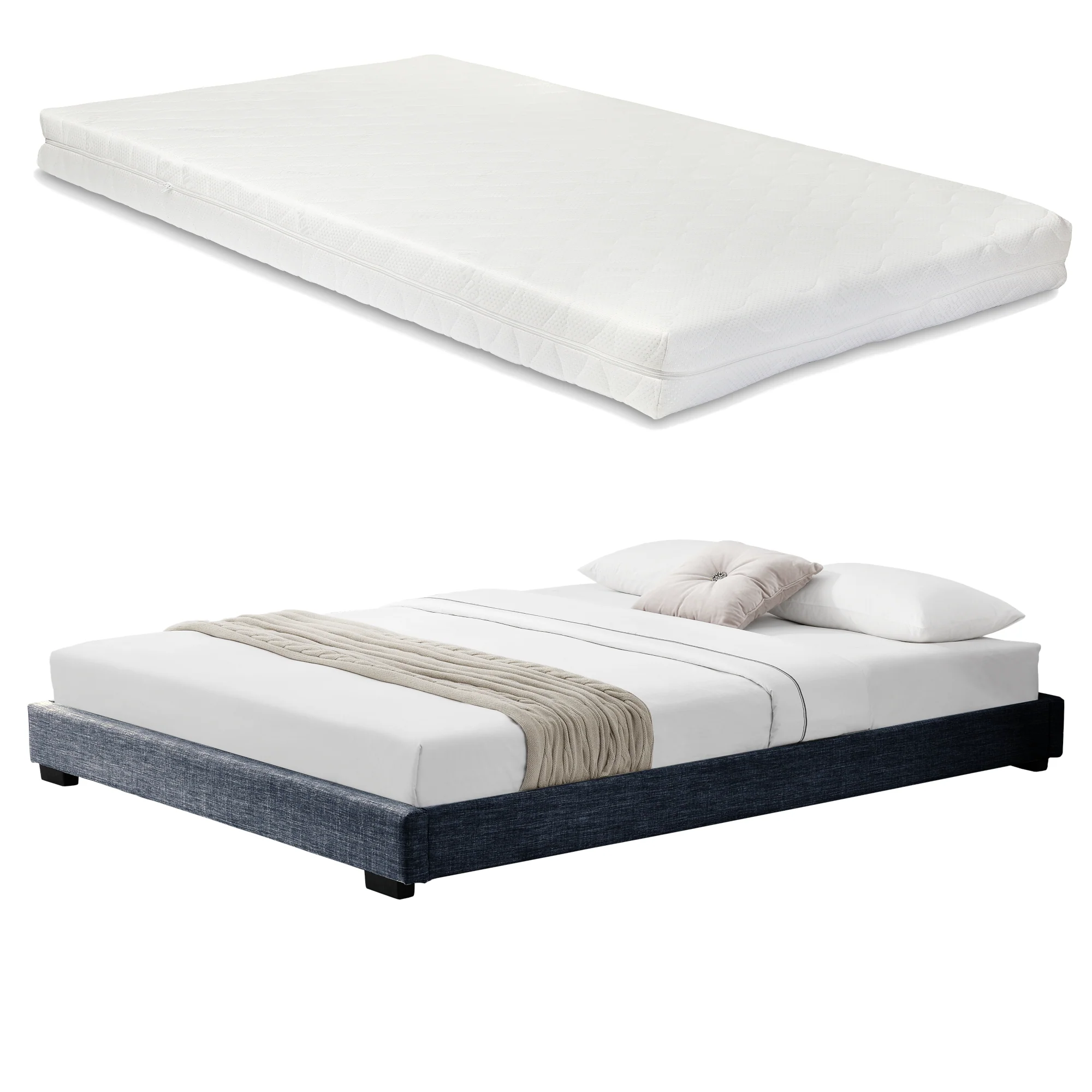 Modern bedframe kunstleer met matras - verschillende maten en kleuren - Image 3