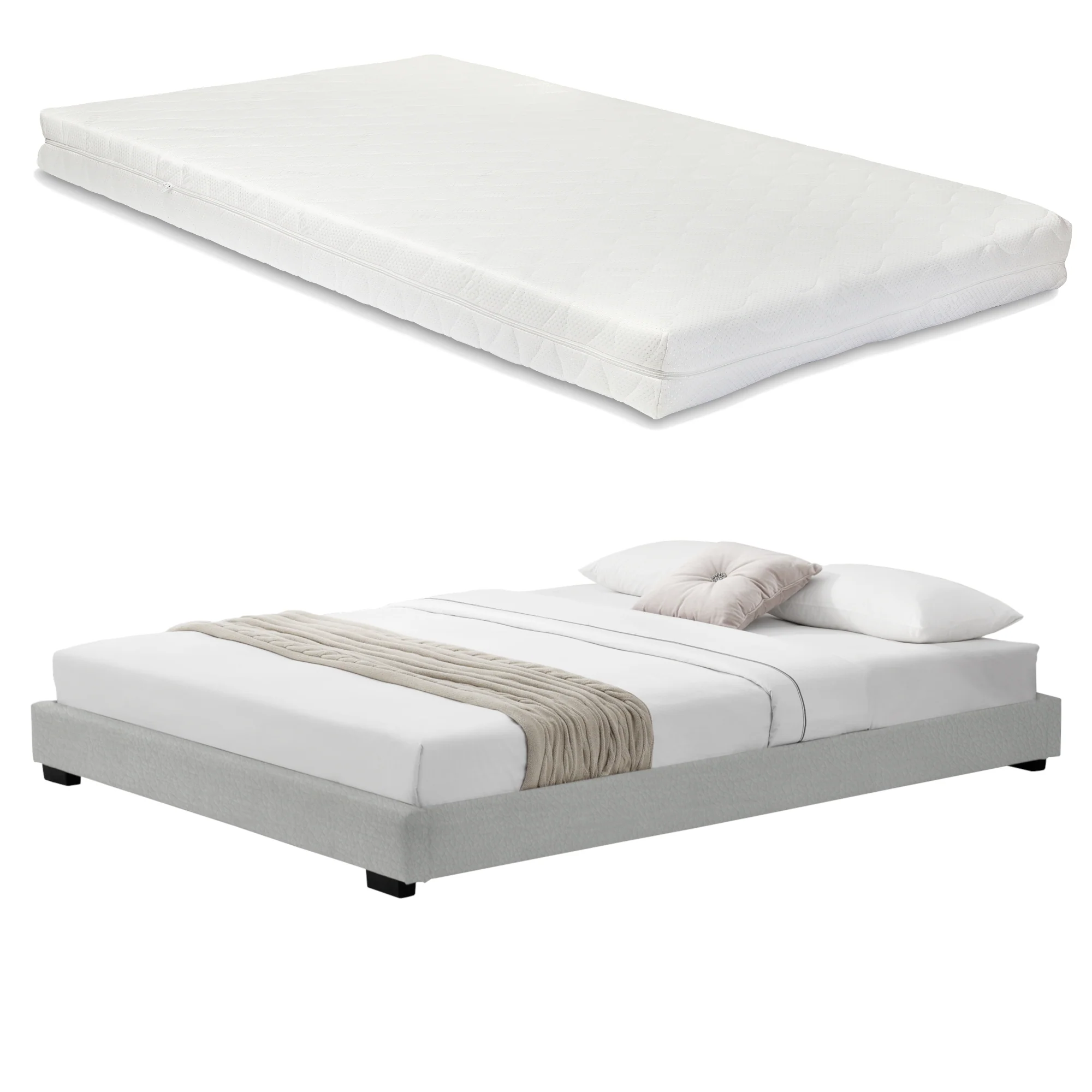 Modern bedframe kunstleer met matras - verschillende maten en kleuren - Image 6