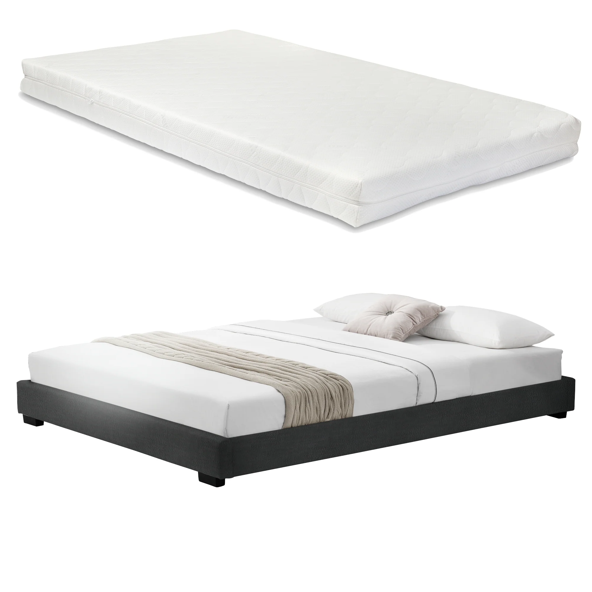 Modern bedframe kunstleer met matras - verschillende maten en kleuren - Image 8
