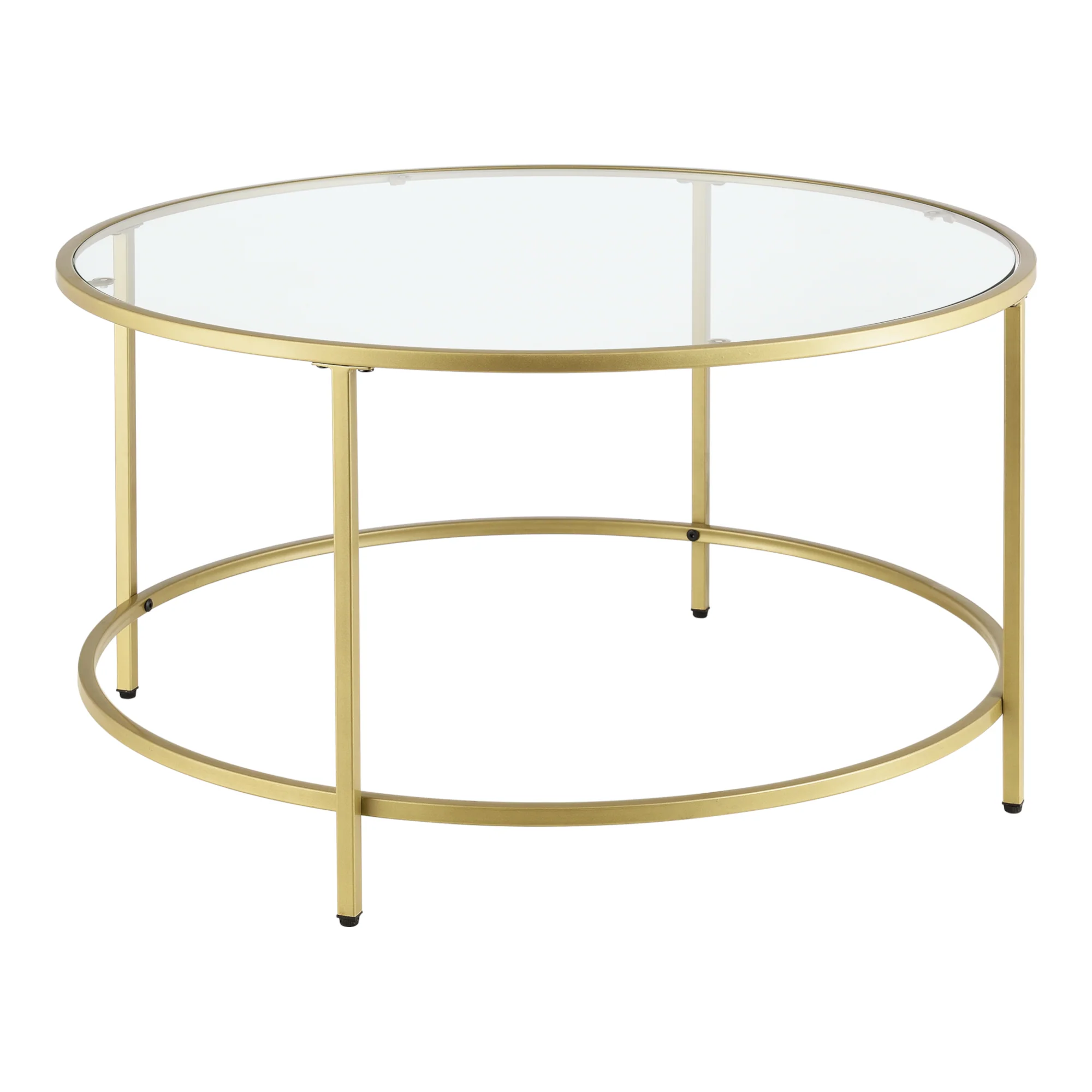 Salontafel Kouvola rond glas en metaal 45,5xØ84 cm - 2 varianten - Image 2