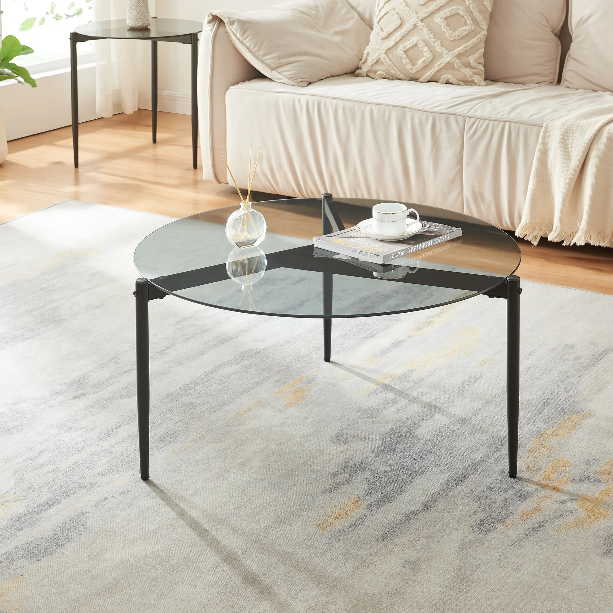 Salontafel Ulökantaa Ø80x40 cm [en.casa] - Image 3