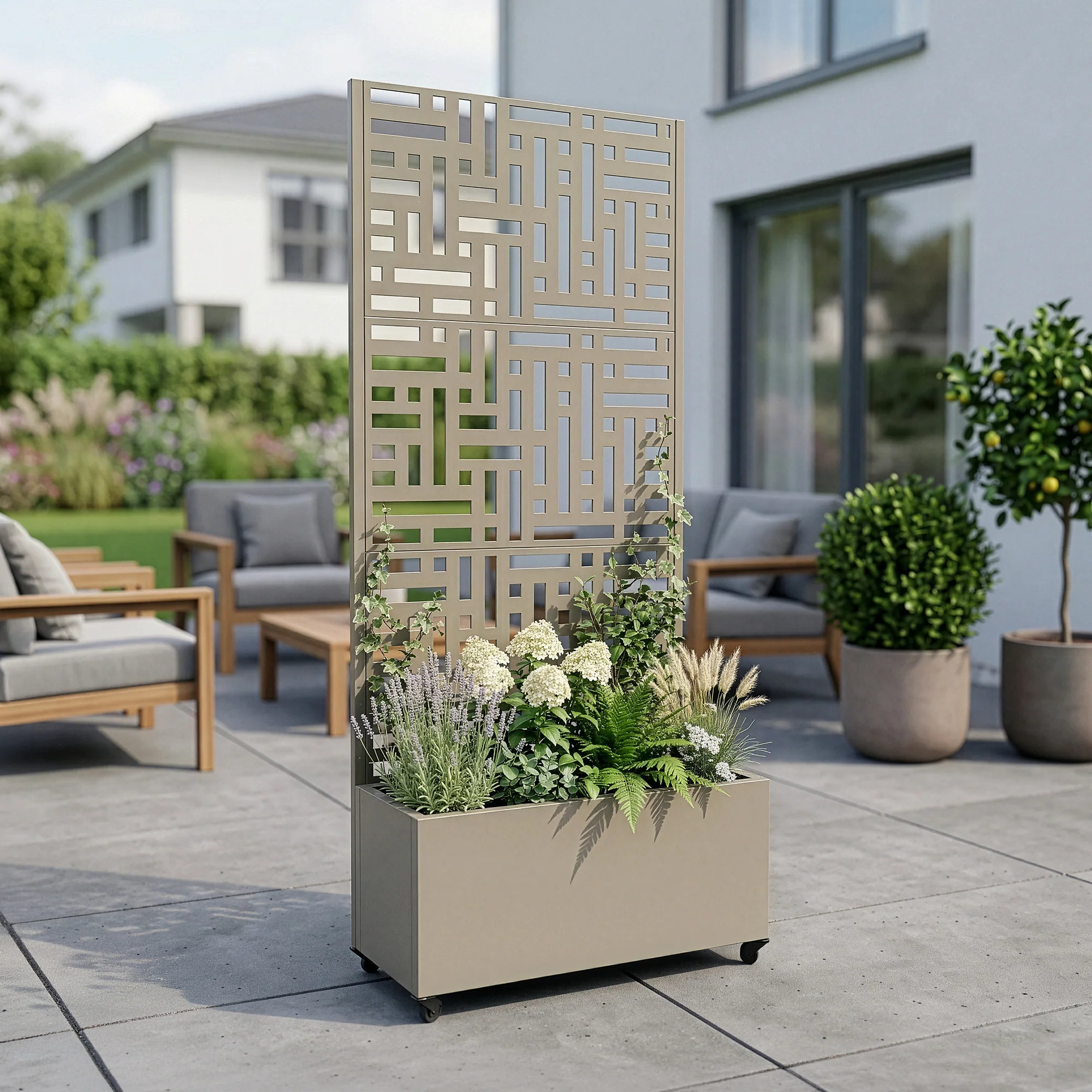 Tuinscherm Bernalda met plantenbak op wielen casa.pro - Image 6