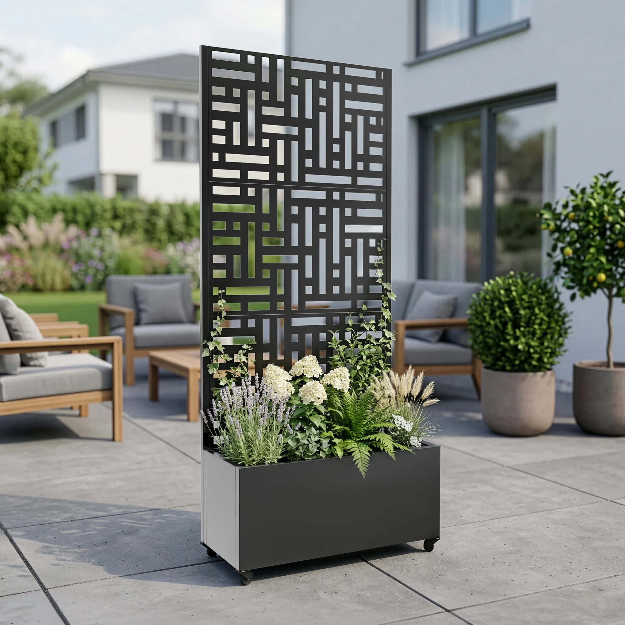 Tuinscherm Bernalda met plantenbak op wielen casa.pro - Image 7