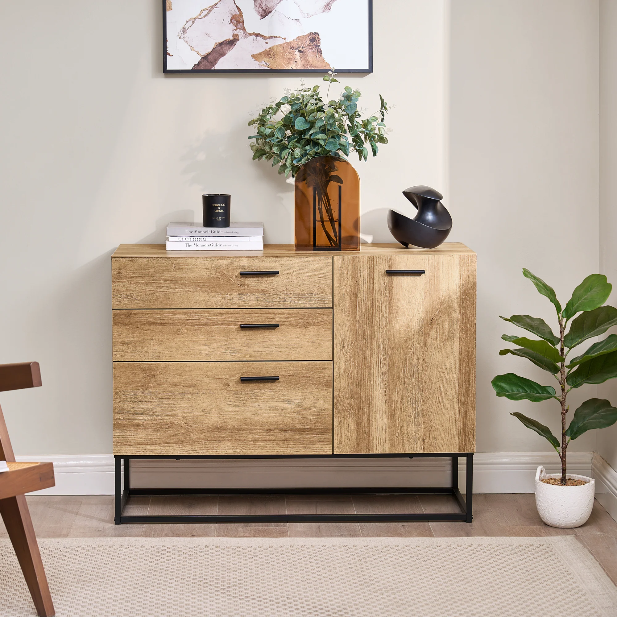 Sideboard Lavangen commode 75x100x35 cm [en.casa] - Image 2