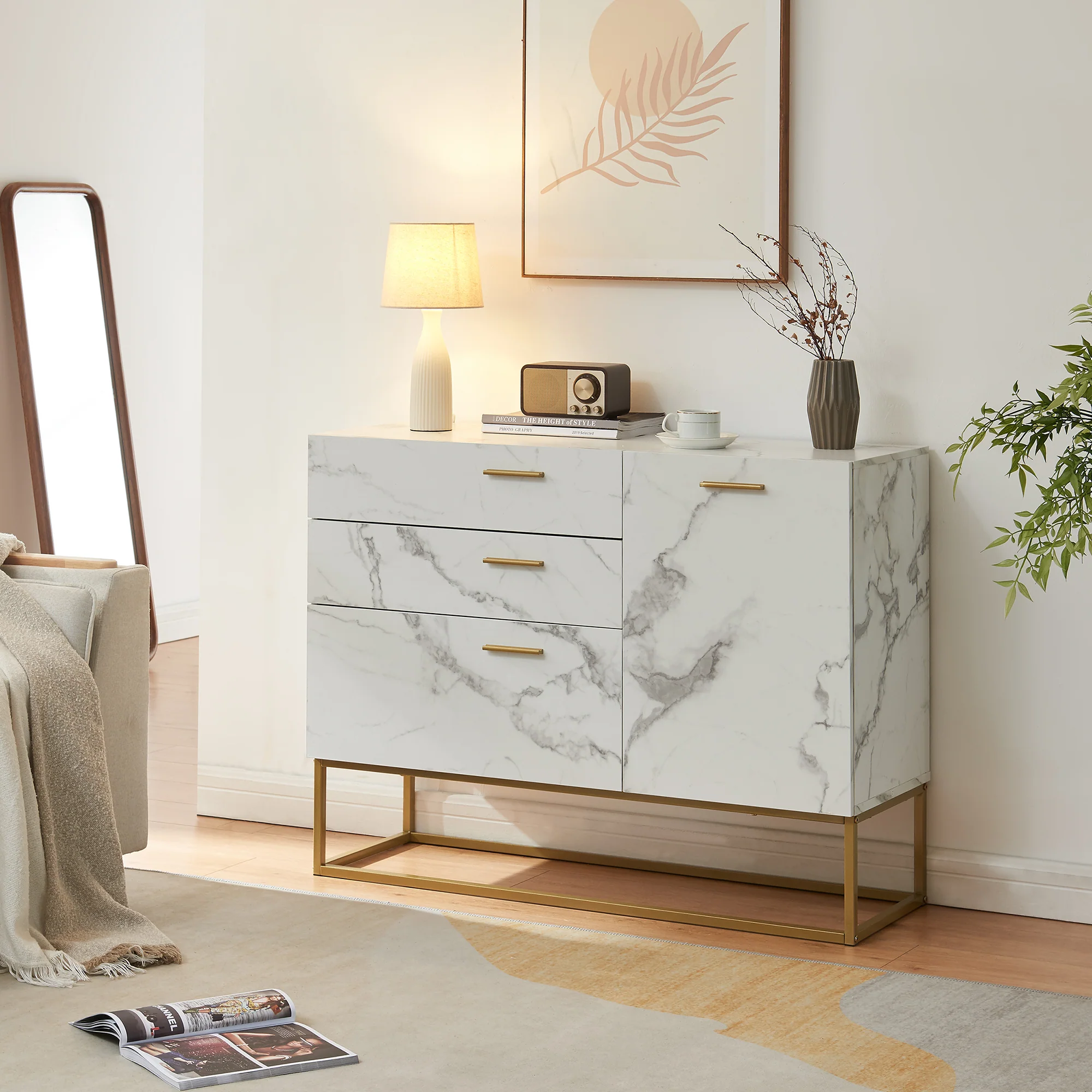 Sideboard Lavangen commode 75x100x35 cm [en.casa] - Image 5