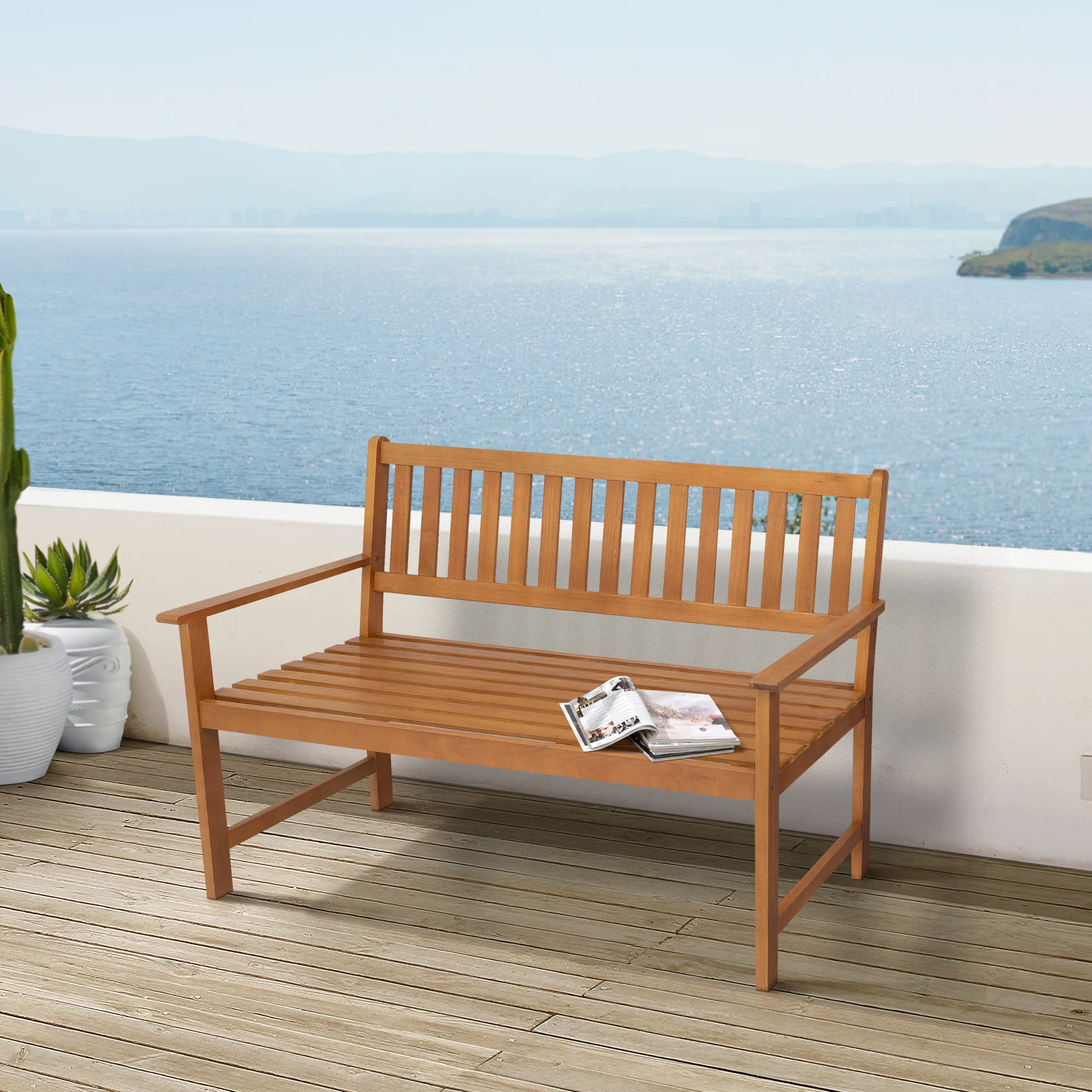 Tuinbank Canzano tweezitsbank 120x58x90 cm houtkleurig casa.pro