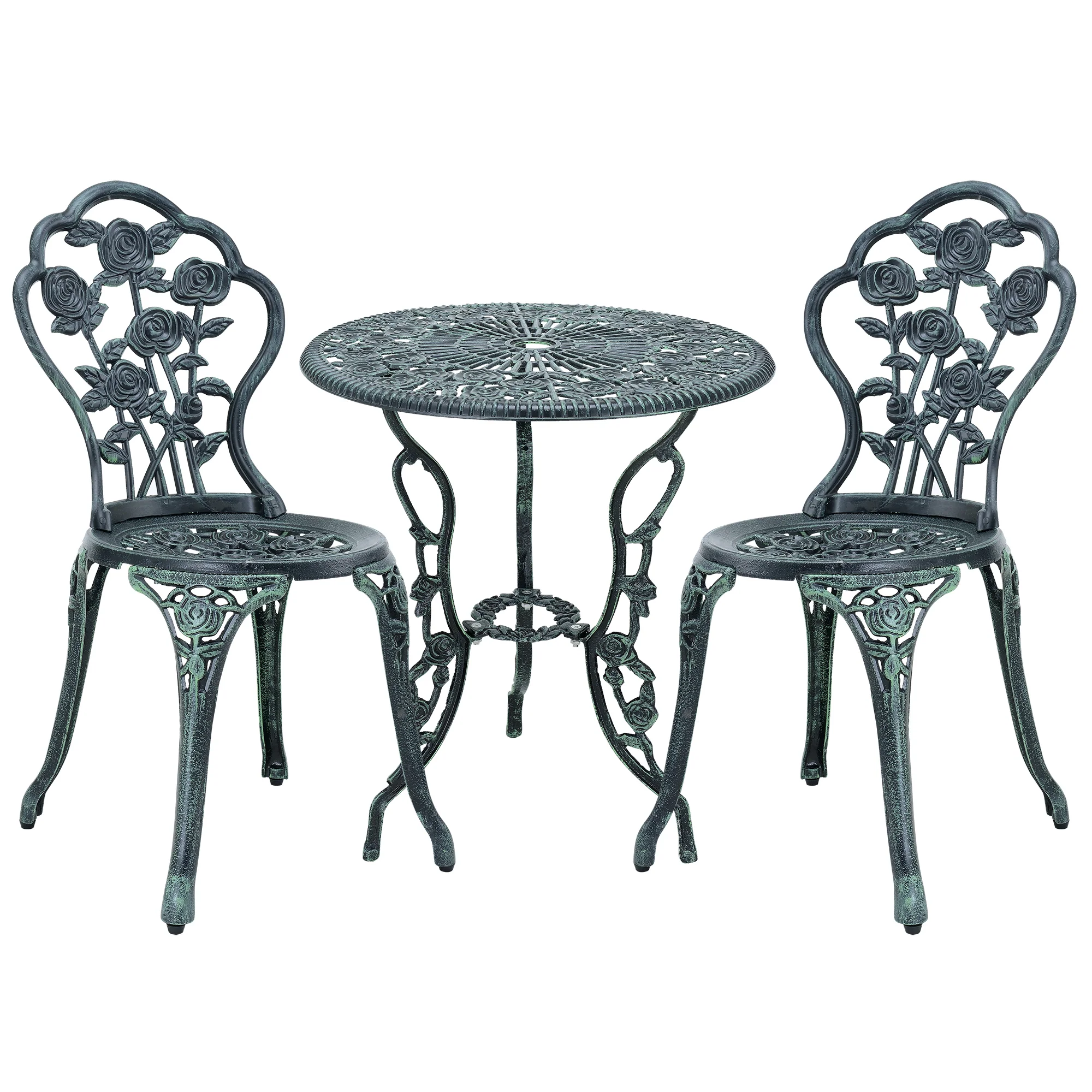 Bistroset balkonset gietijzer tuintafel met twee tuinstoelen - 3 varianten - Image 3