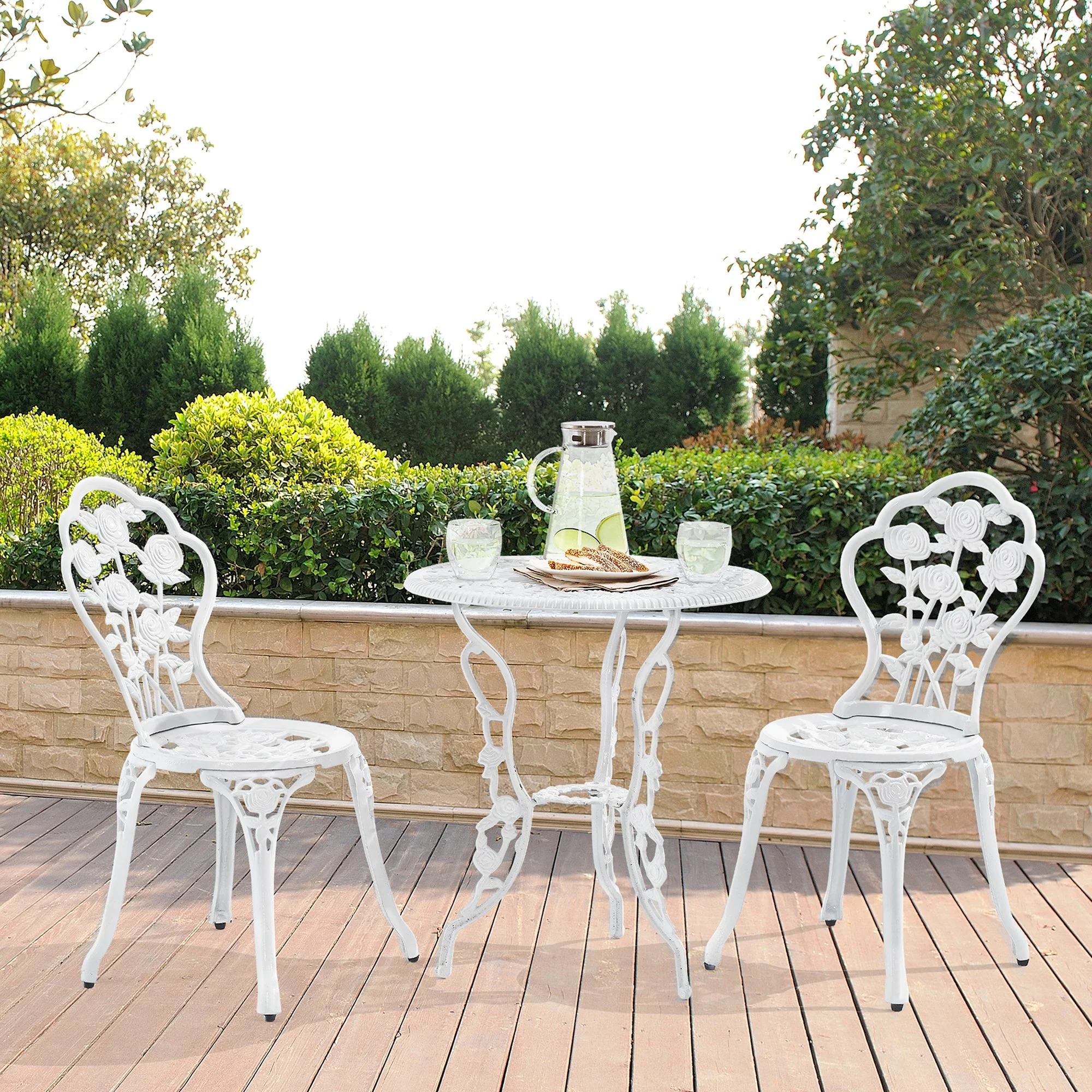 Bistroset balkonset gietijzer tuintafel met twee tuinstoelen - 3 varianten - Image 5