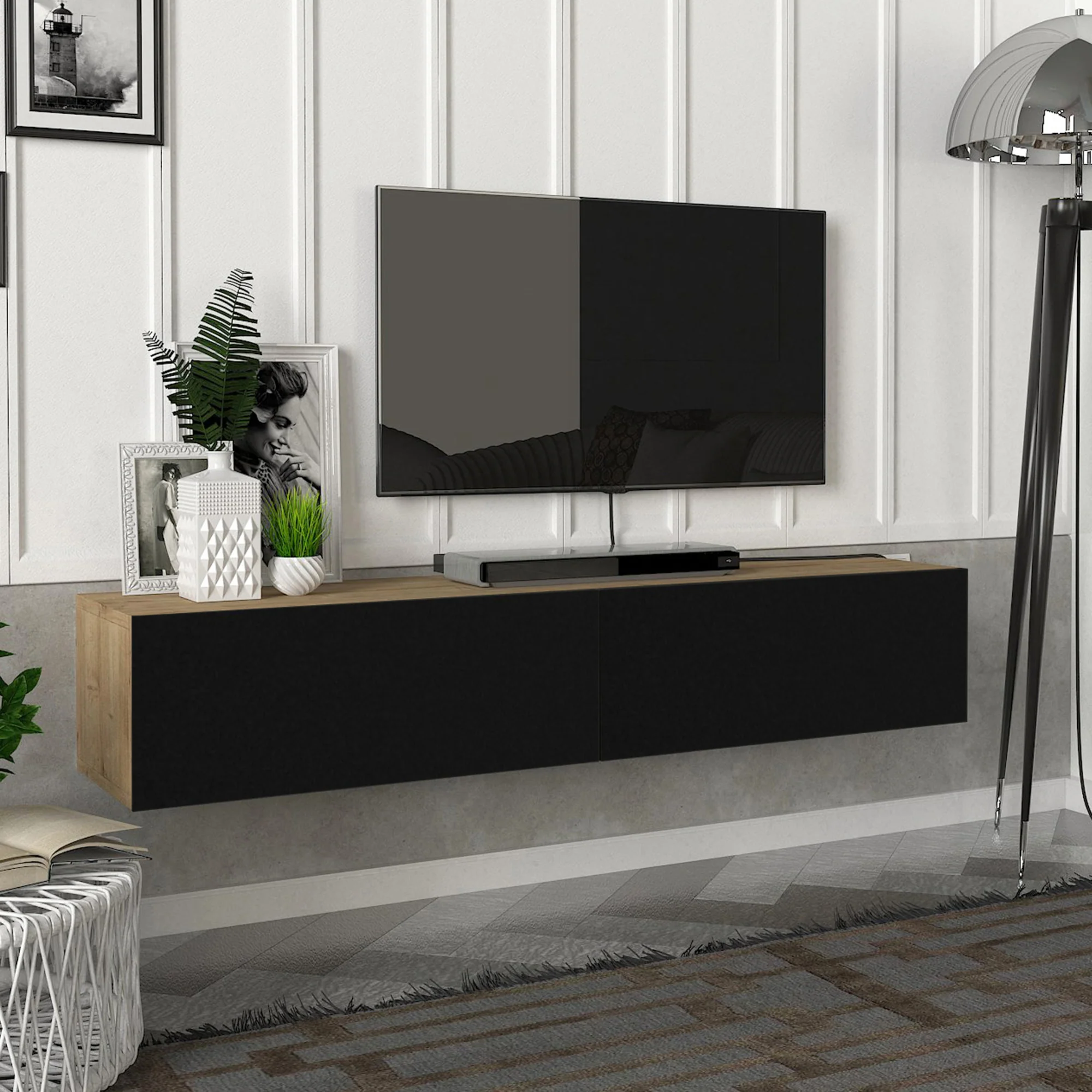 [en.casa] Tv-meubel Toivakka zwevend 135x31x25 cm - 7 varianten - Image 4