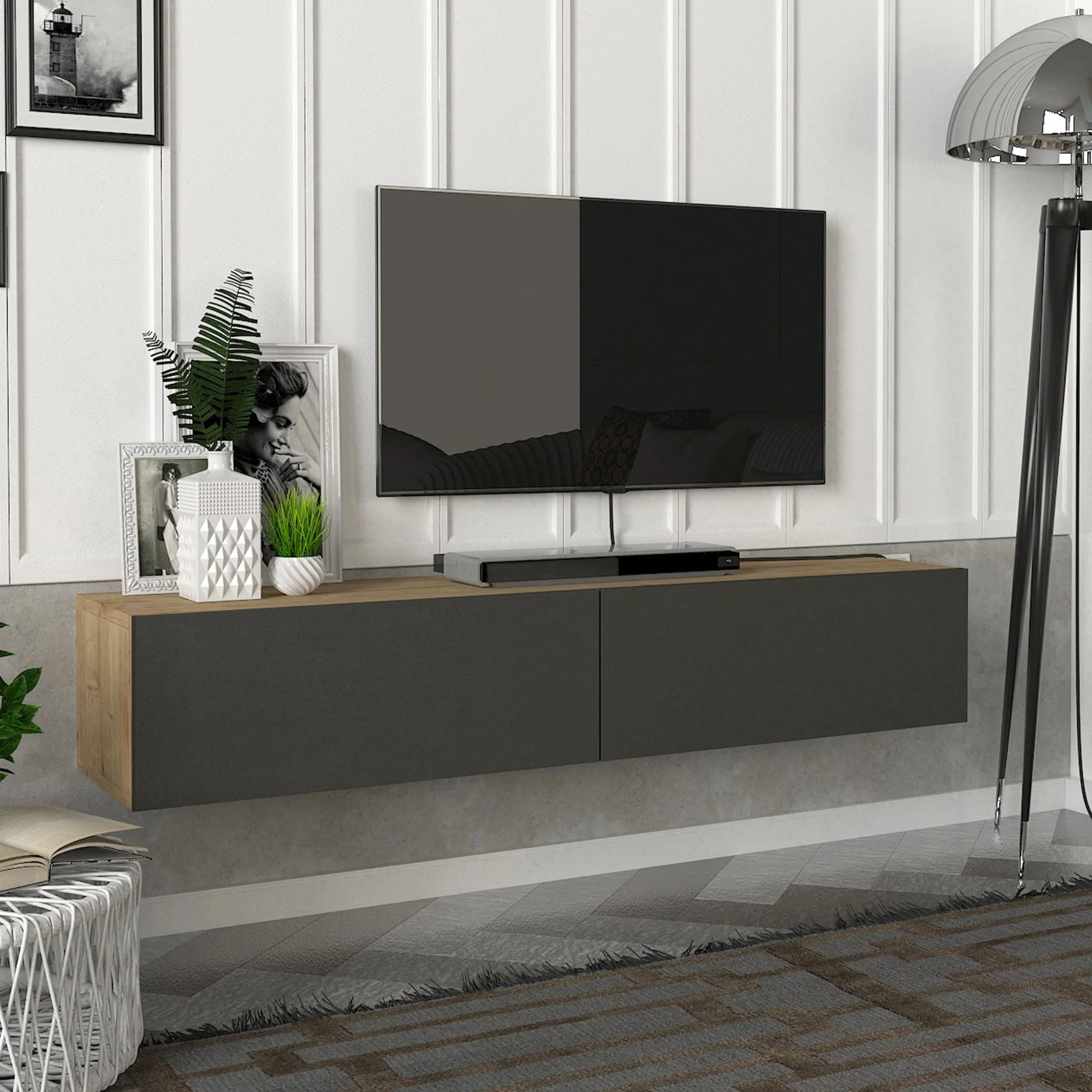 [en.casa] Tv-meubel Toivakka zwevend 135x31x25 cm - 7 varianten - Image 5
