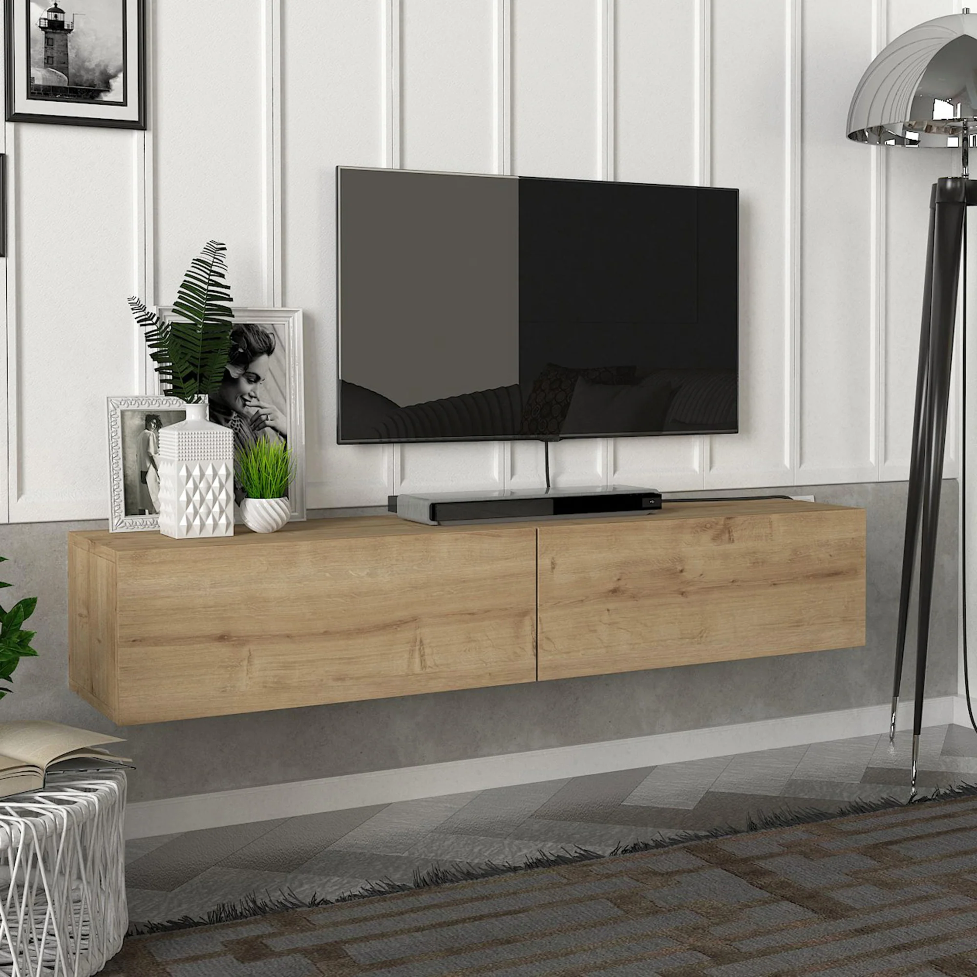 [en.casa] Tv-meubel Toivakka zwevend 135x31x25 cm - 7 varianten - Image 6