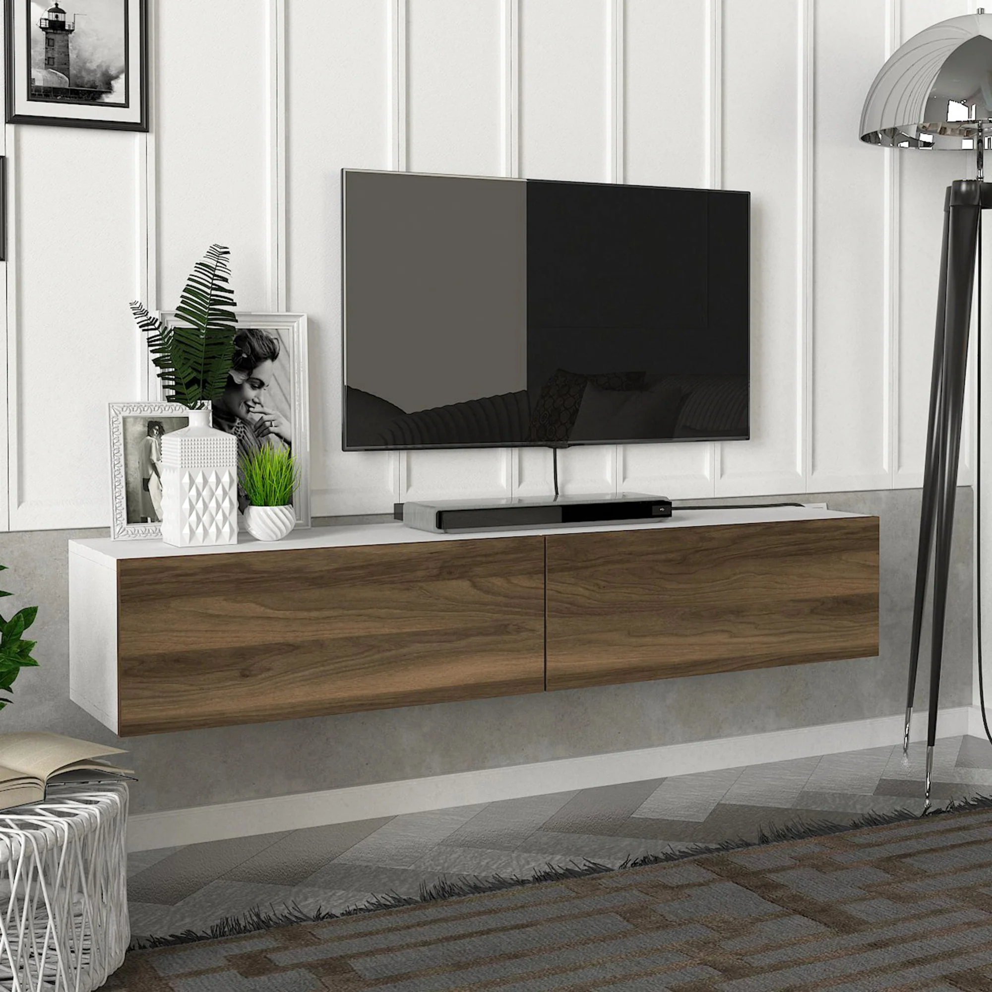 [en.casa] Tv-meubel Toivakka zwevend 135x31x25 cm - 7 varianten - Image 7