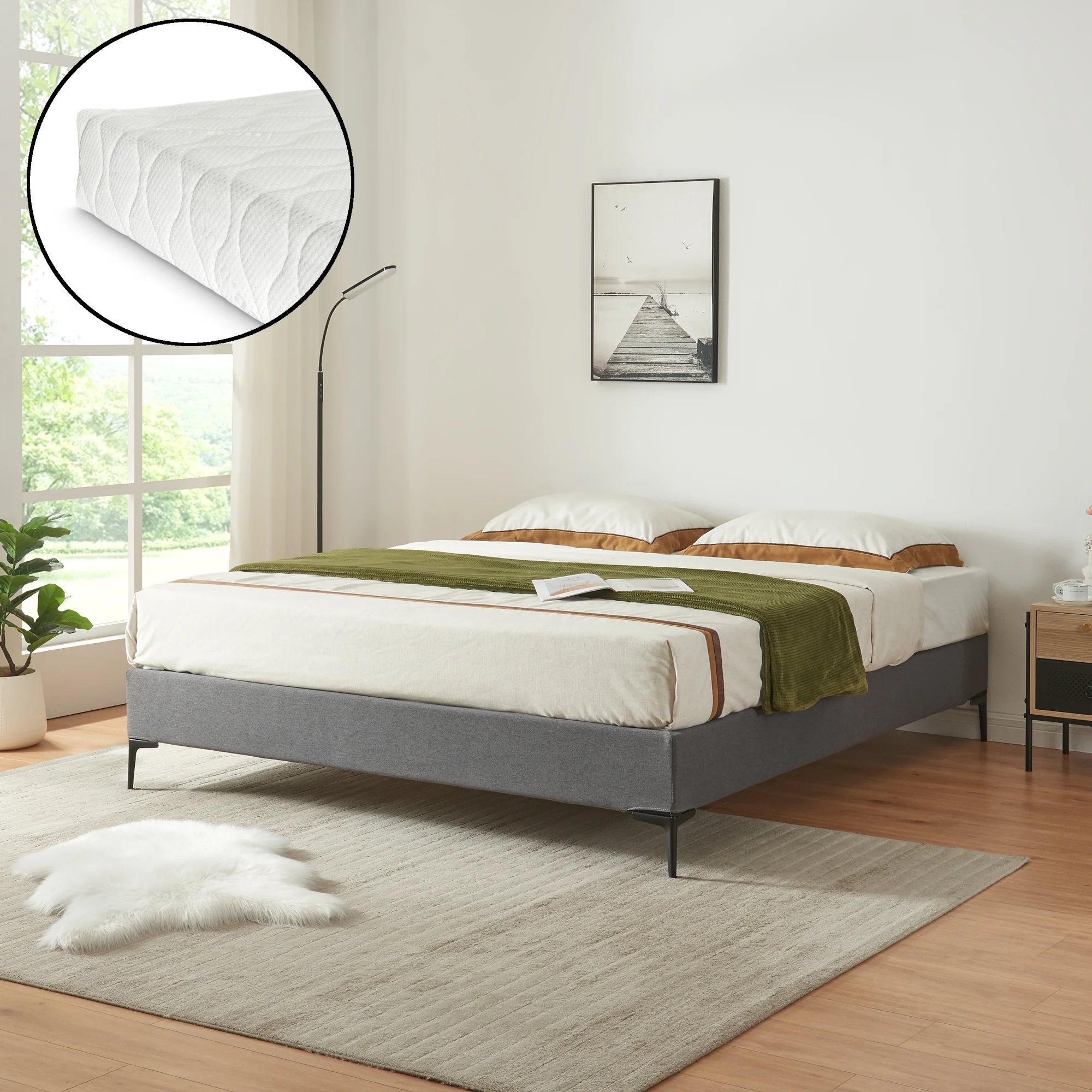 Tweepersoonsbed Lilla met bedbodem en matras [en.casa] [neu.haus] - Image 12